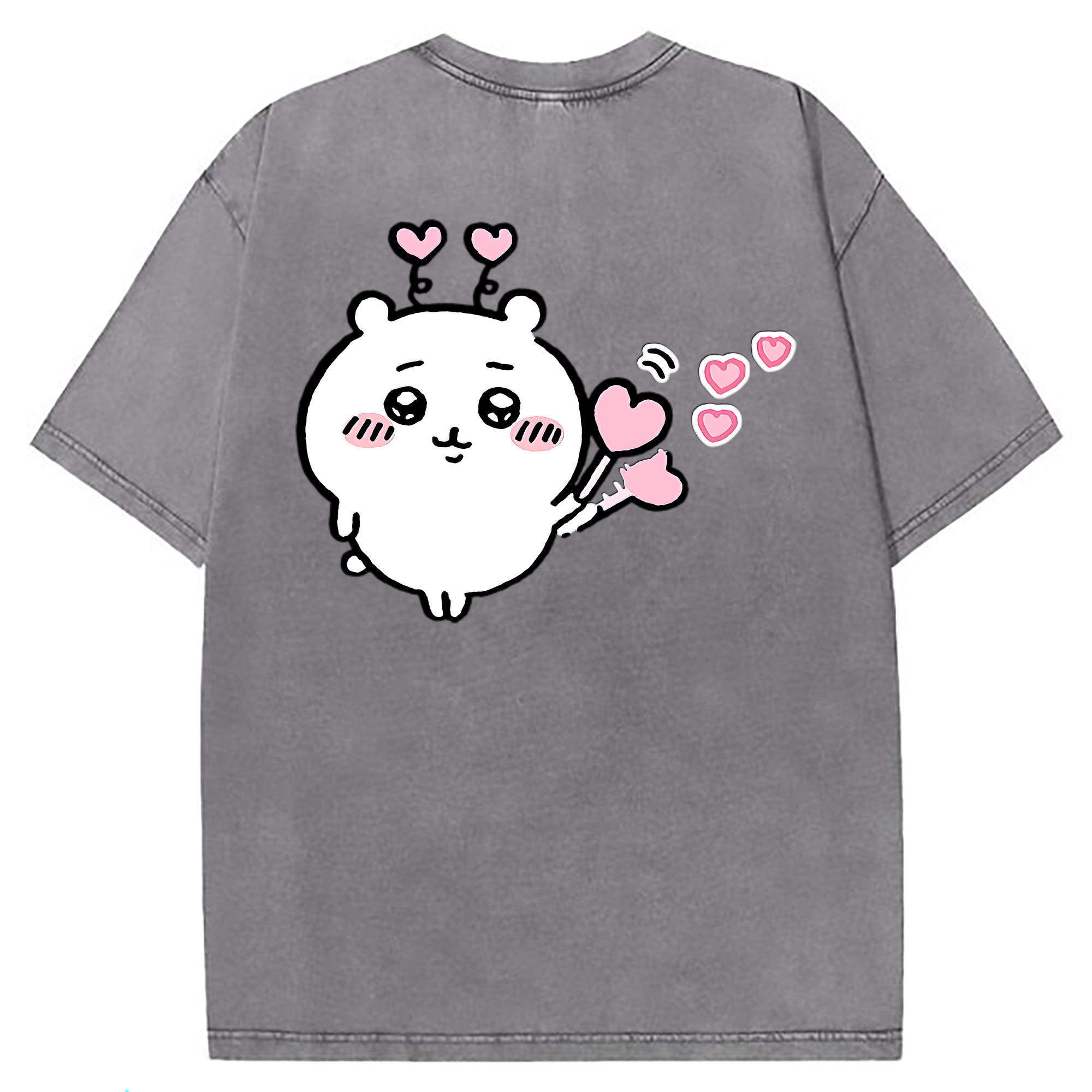 （画像用） ちいかわ ちいかわ Chii-kawa chiikawa 綿100% ヴィンテージ風 半袖Tシャツ（背面プリント）
