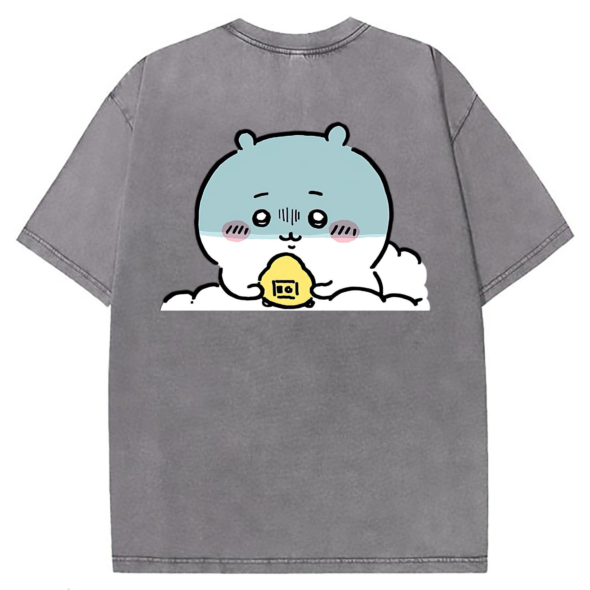 （画像用） ちいかわ ちいかわ Chii-kawa chiikawa 綿100% ヴィンテージ風 半袖Tシャツ（背面プリント）