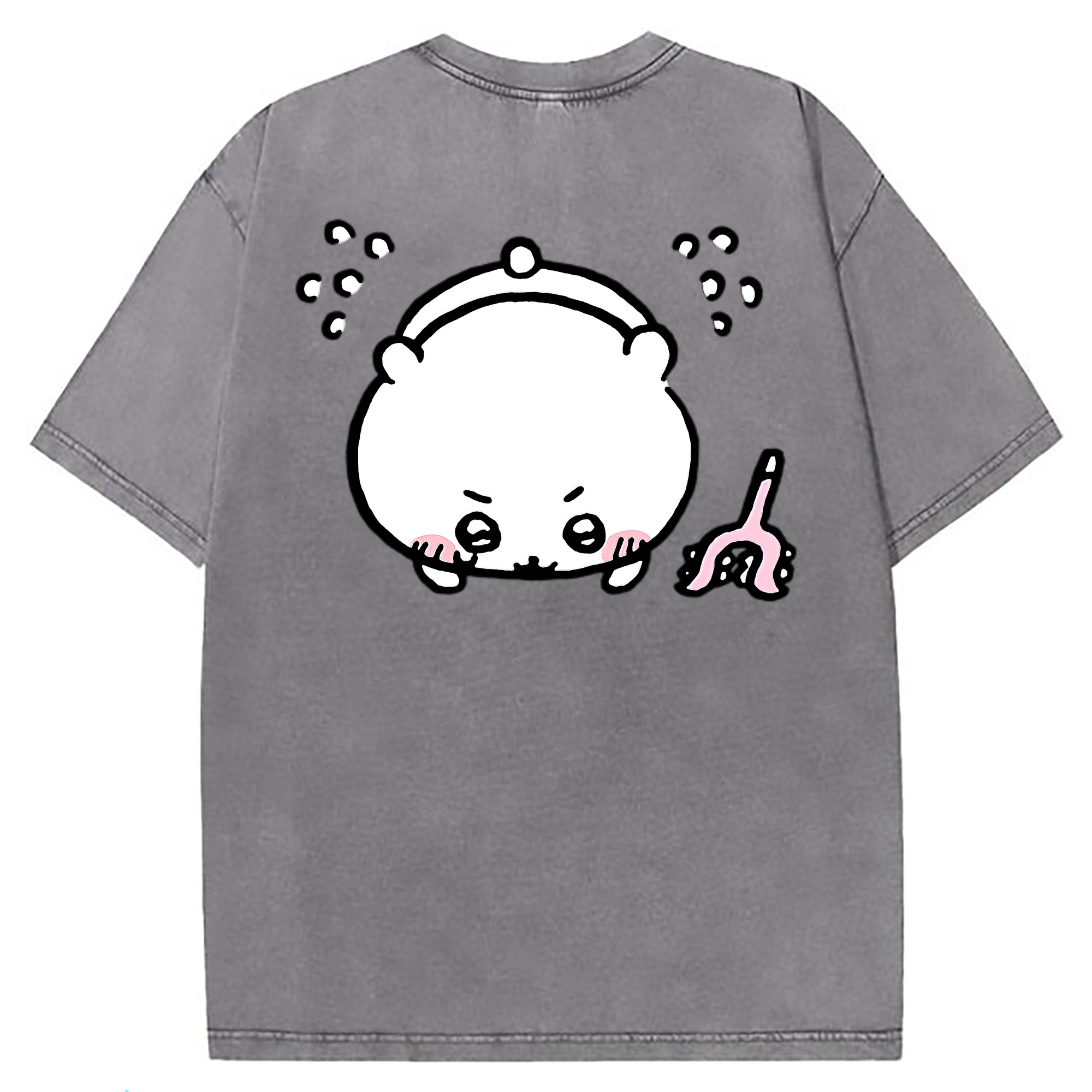 （画像用） ちいかわ ちいかわ Chii-kawa chiikawa 綿100% ヴィンテージ風 半袖Tシャツ（背面プリント）