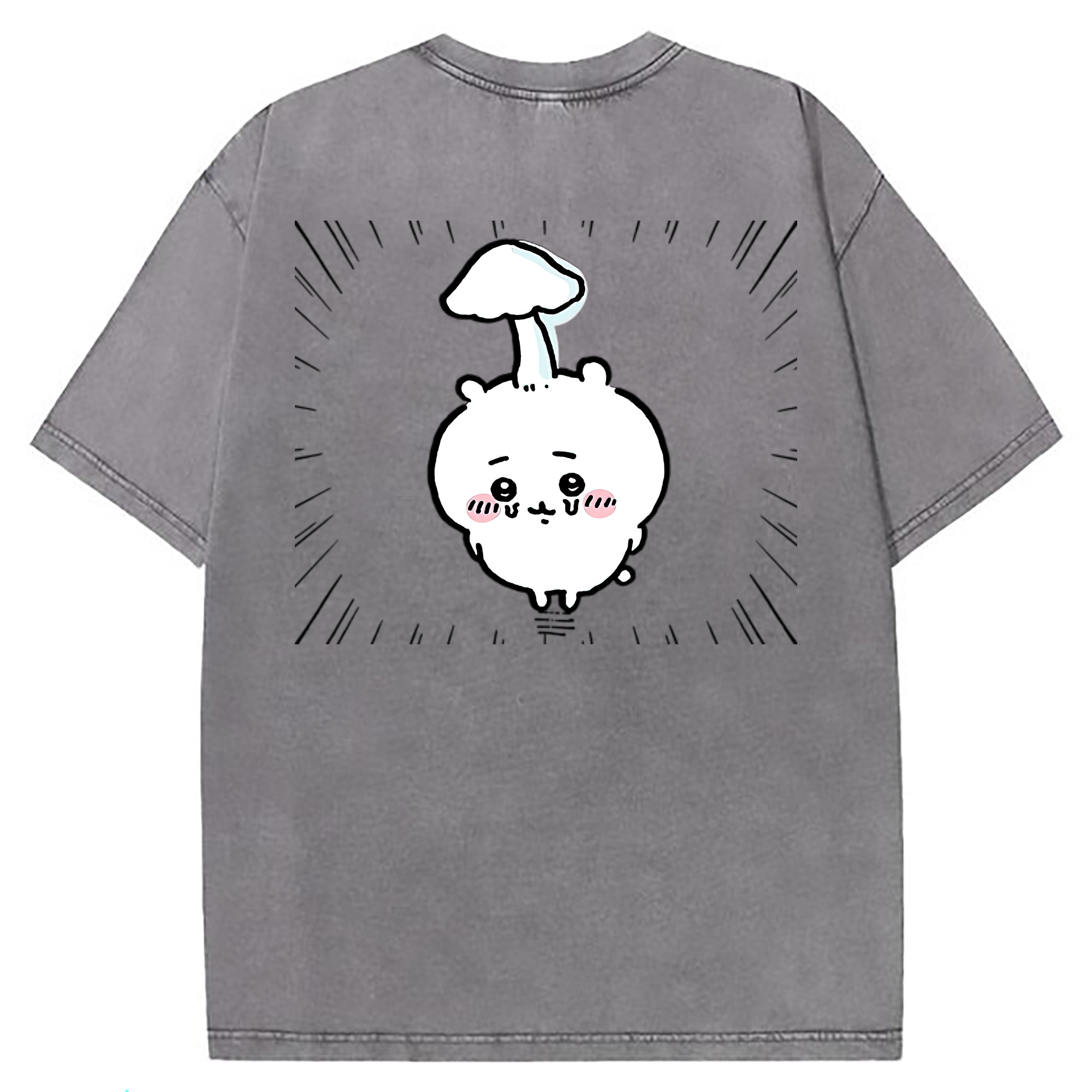 （画像用） ちいかわ ちいかわ Chii-kawa chiikawa 綿100% ヴィンテージ風 半袖Tシャツ（背面プリント）