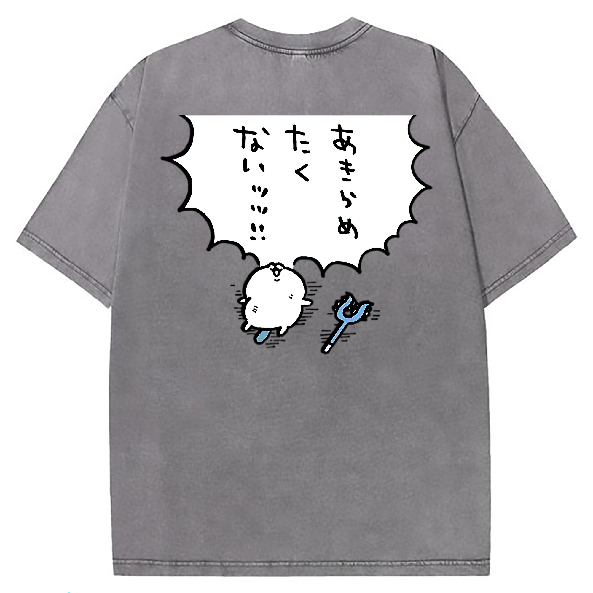 （画像用） ちいかわ ちいかわ Chii-kawa chiikawa 綿100% ヴィンテージ風 半袖Tシャツ（背面プリント）