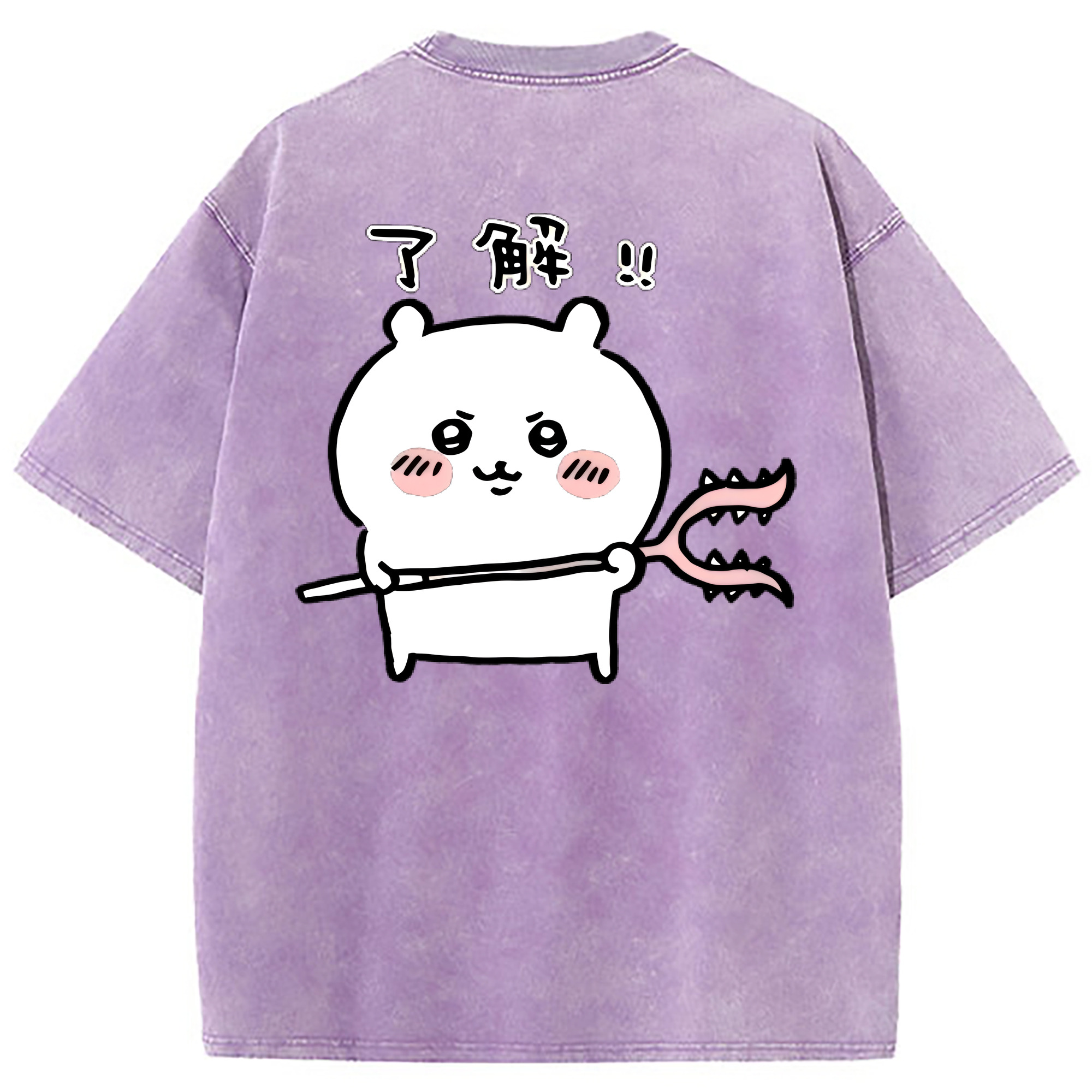（画像用） ちいかわ ちいかわ Chii-kawa chiikawa 綿100% ヴィンテージ風 半袖Tシャツ（背面プリント）