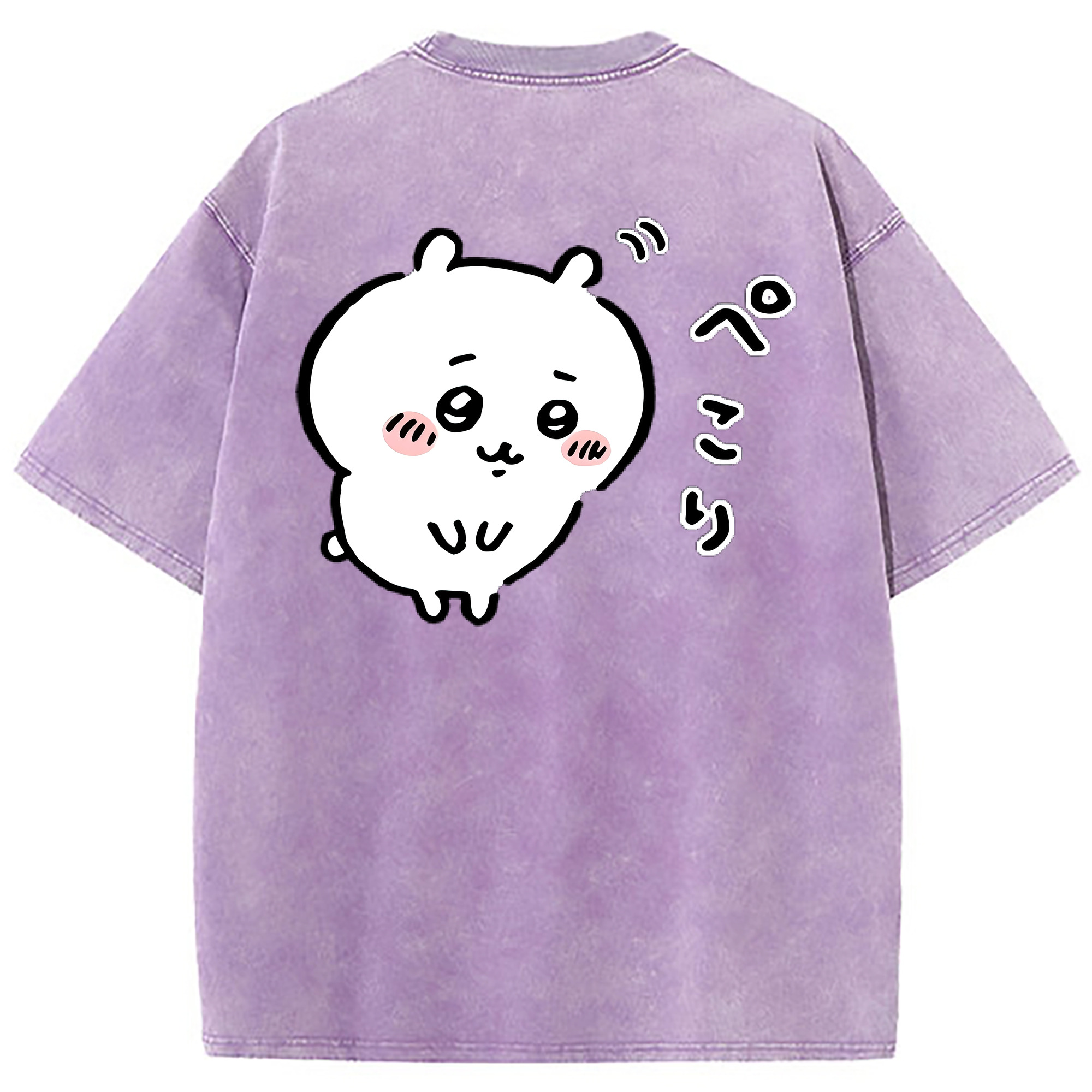 （画像用） ちいかわ ちいかわ Chii-kawa chiikawa 綿100% ヴィンテージ風 半袖Tシャツ（背面プリント）