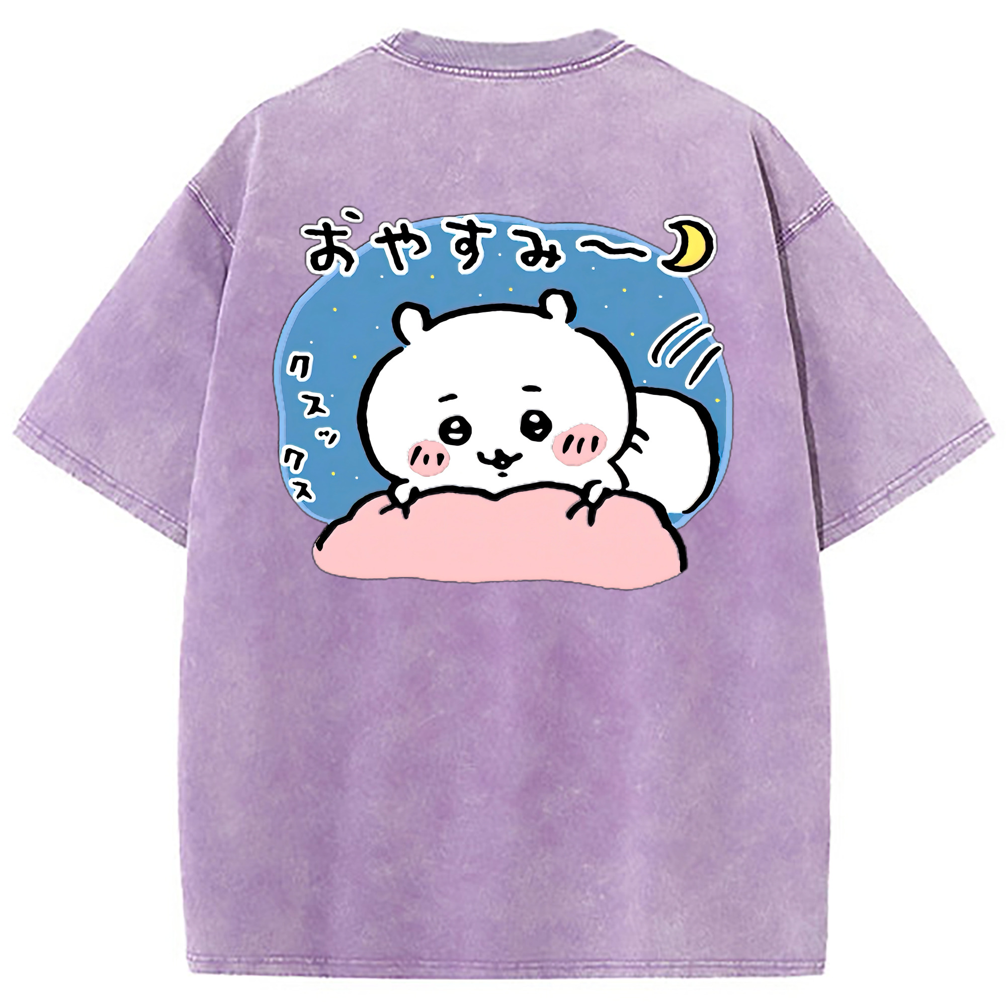 （画像用） ちいかわ ちいかわ Chii-kawa chiikawa 綿100% ヴィンテージ風 半袖Tシャツ（背面プリント）