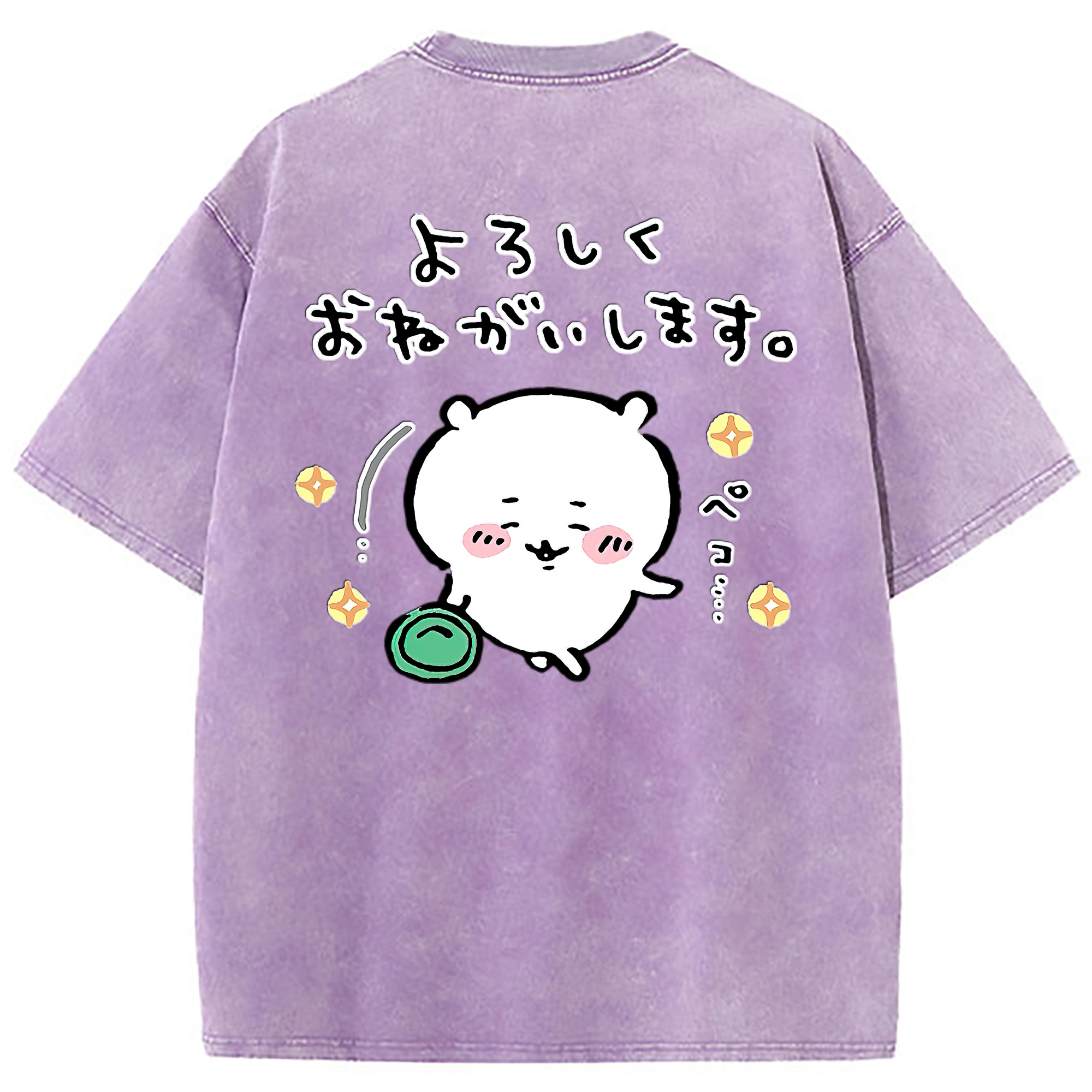 （画像用） ちいかわ ちいかわ Chii-kawa chiikawa 綿100% ヴィンテージ風 半袖Tシャツ（背面プリント）