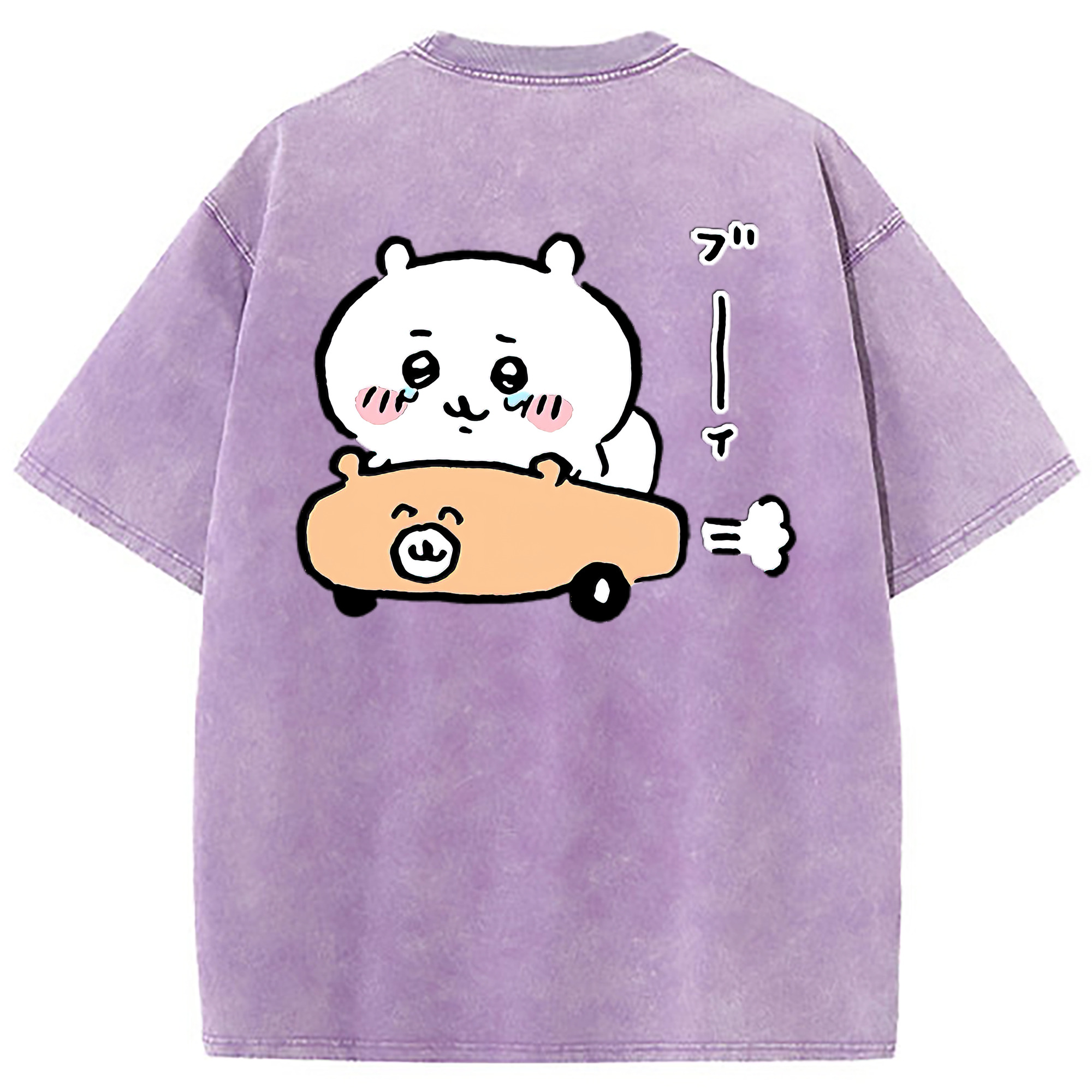 （画像用） ちいかわ ちいかわ Chii-kawa chiikawa 綿100% ヴィンテージ風 半袖Tシャツ（背面プリント）