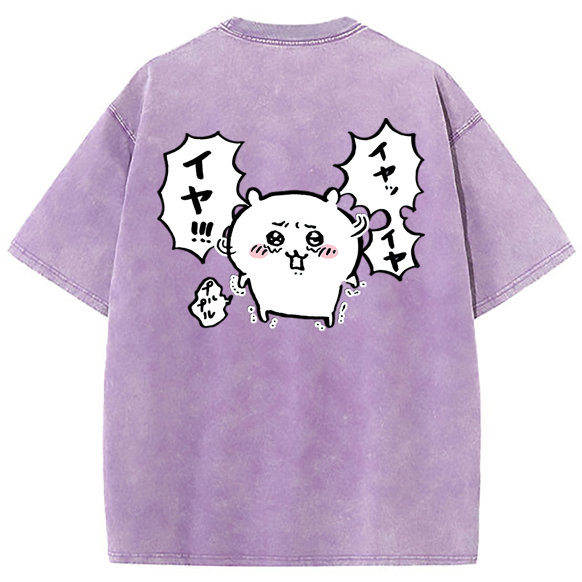 （画像用） ちいかわ ちいかわ Chii-kawa chiikawa 綿100% ヴィンテージ風 半袖Tシャツ（背面プリント）