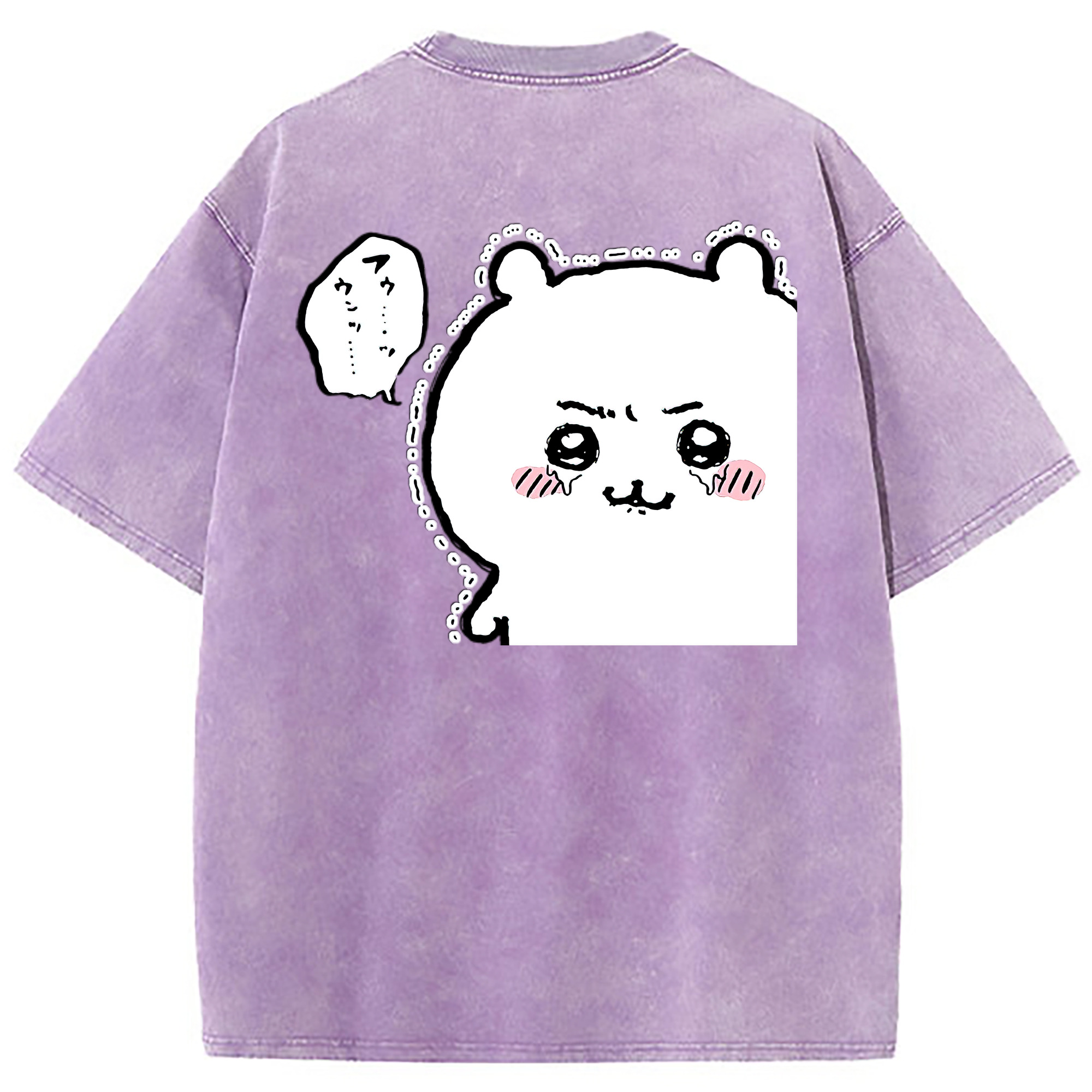 （画像用） ちいかわ ちいかわ Chii-kawa chiikawa 綿100% ヴィンテージ風 半袖Tシャツ（背面プリント）
