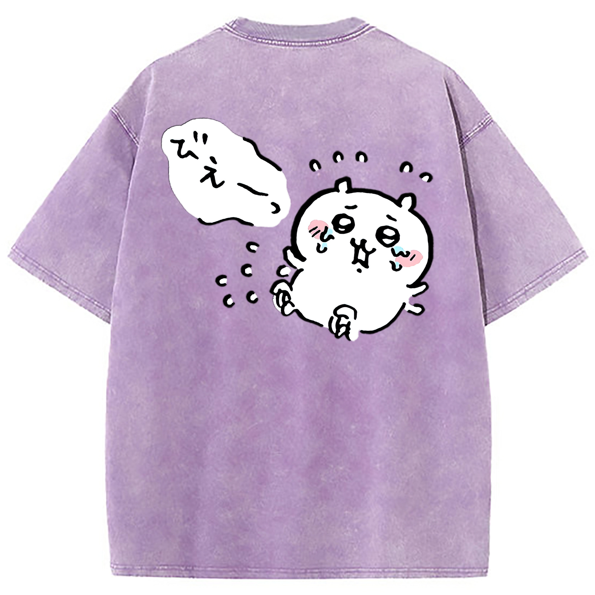 （画像用） ちいかわ ちいかわ Chii-kawa chiikawa 綿100% ヴィンテージ風 半袖Tシャツ（背面プリント）