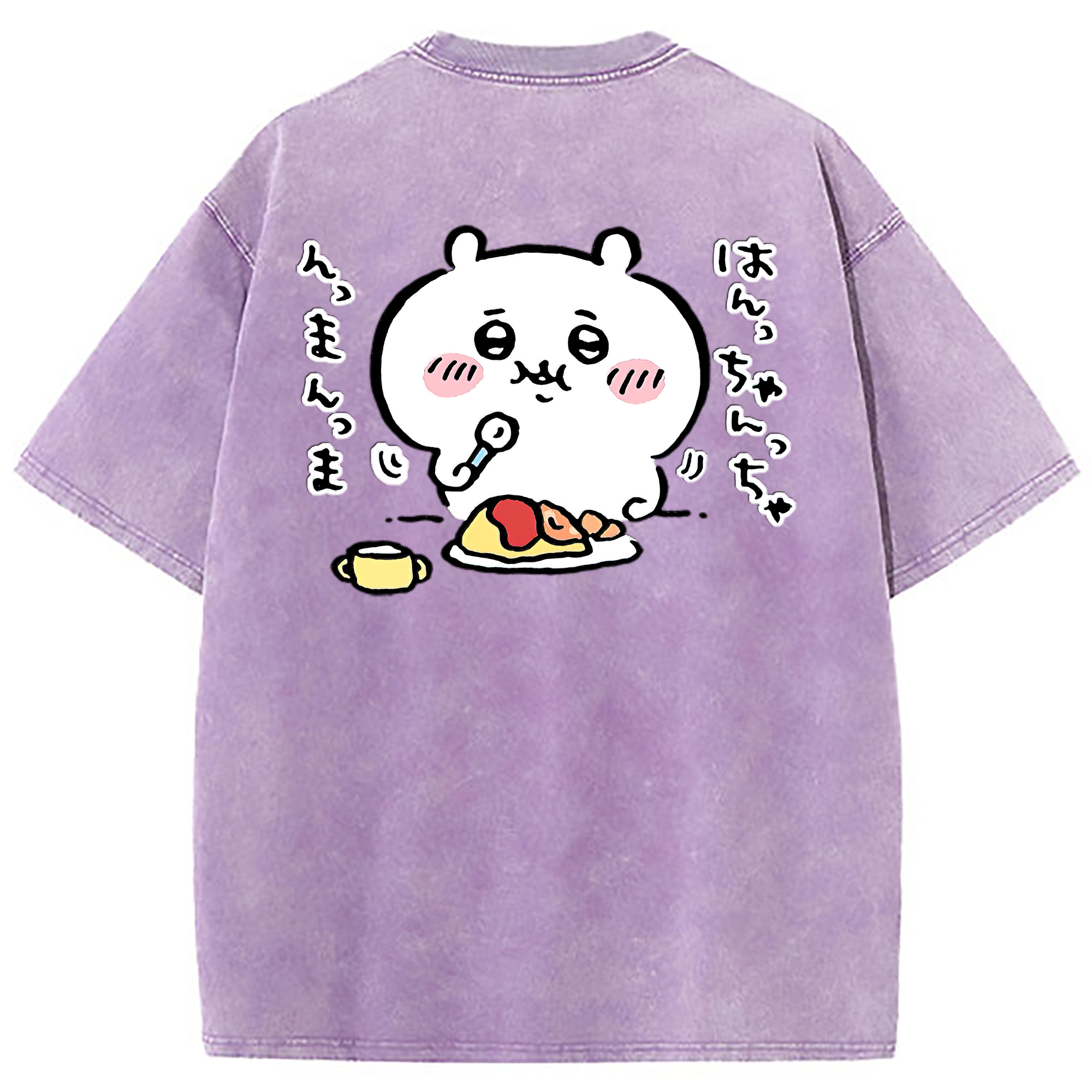（画像用） ちいかわ ちいかわ Chii-kawa chiikawa 綿100% ヴィンテージ風 半袖Tシャツ（背面プリント）