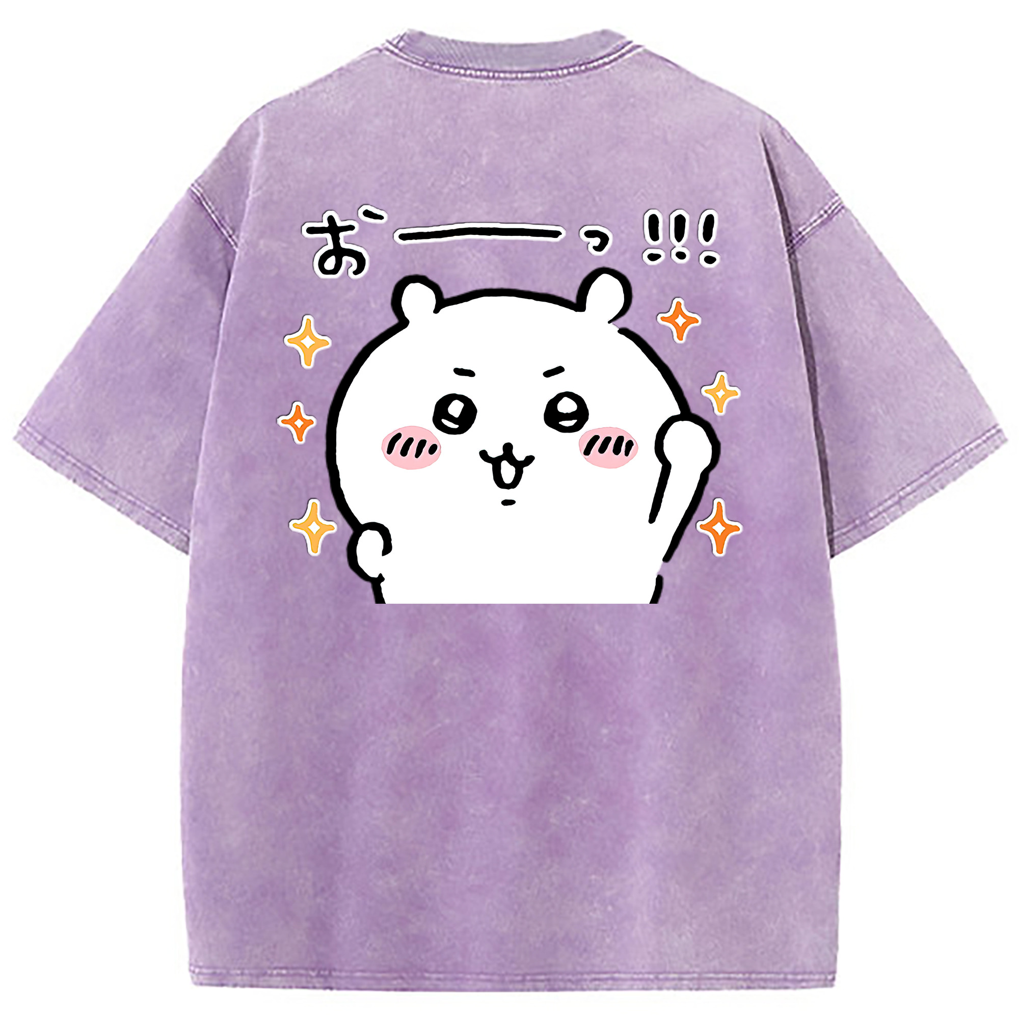 （画像用） ちいかわ ちいかわ Chii-kawa chiikawa 綿100% ヴィンテージ風 半袖Tシャツ（背面プリント）