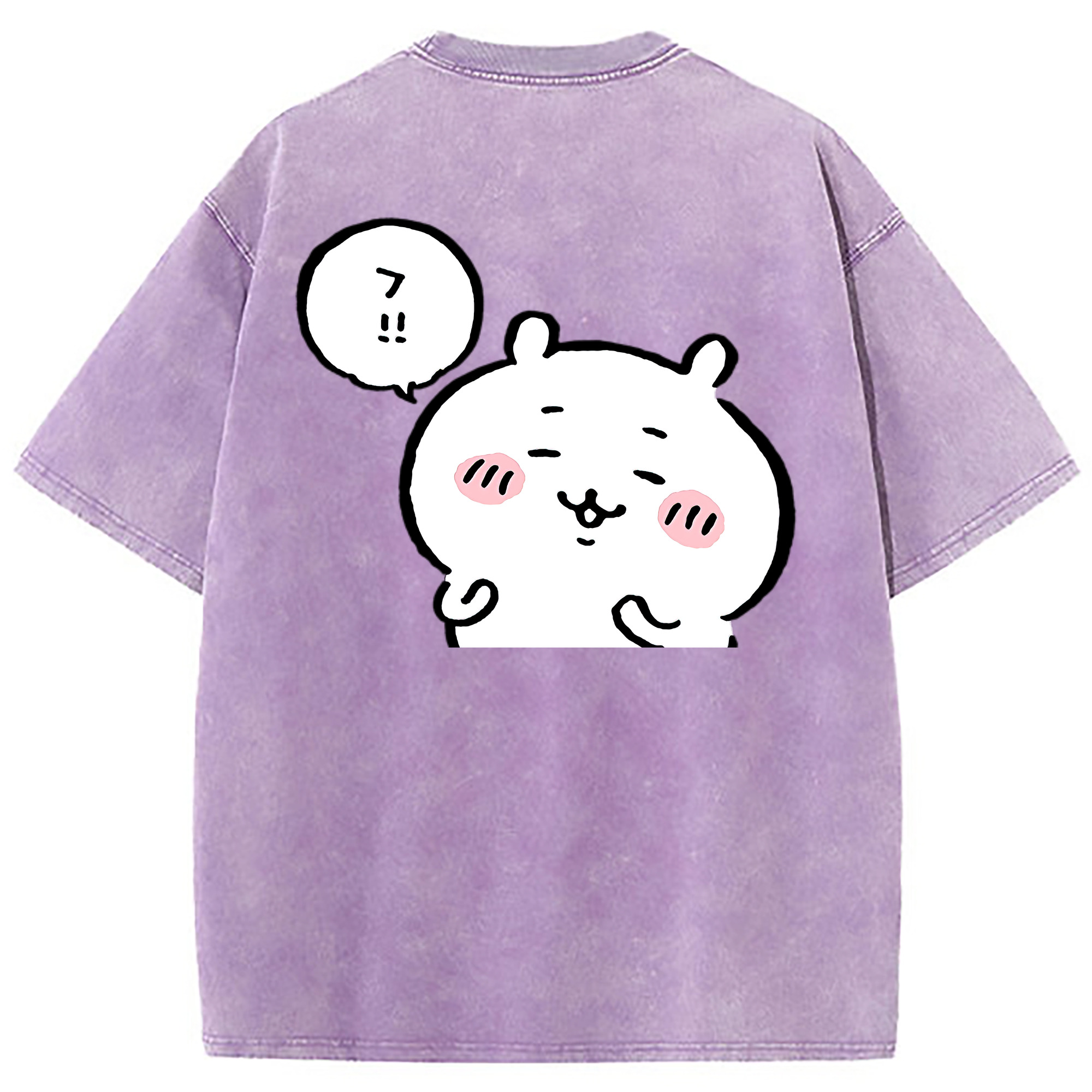 （画像用） ちいかわ ちいかわ Chii-kawa chiikawa 綿100% ヴィンテージ風 半袖Tシャツ（背面プリント）