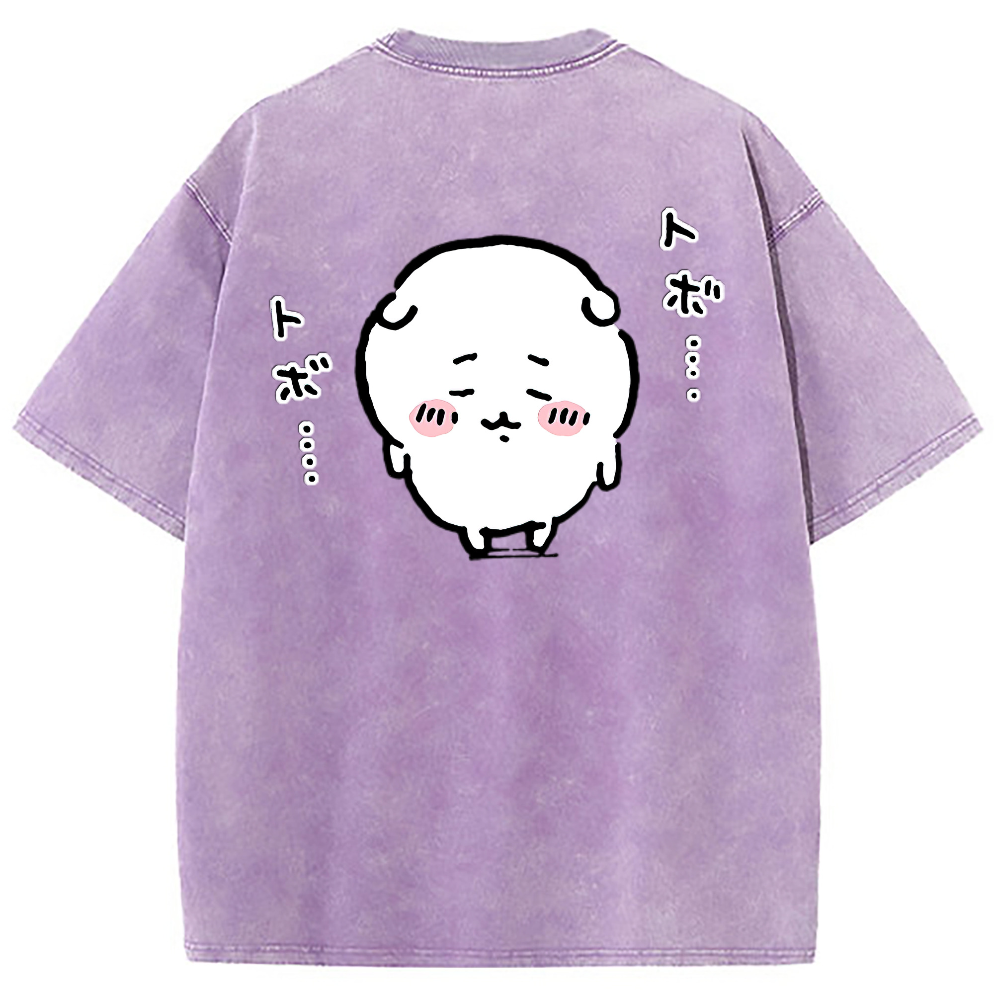 （画像用） ちいかわ ちいかわ Chii-kawa chiikawa 綿100% ヴィンテージ風 半袖Tシャツ（背面プリント）