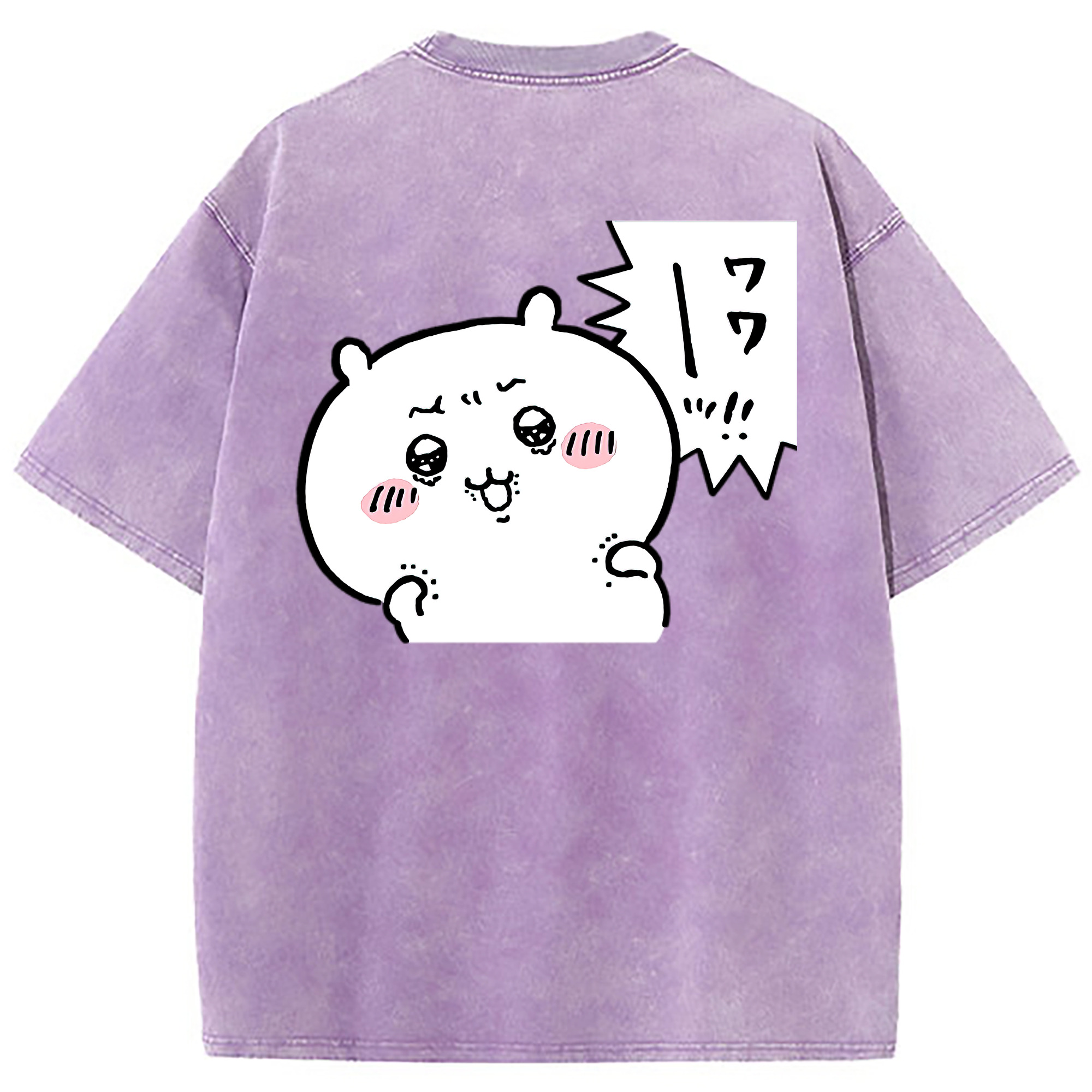 （画像用） ちいかわ ちいかわ Chii-kawa chiikawa 綿100% ヴィンテージ風 半袖Tシャツ（背面プリント）