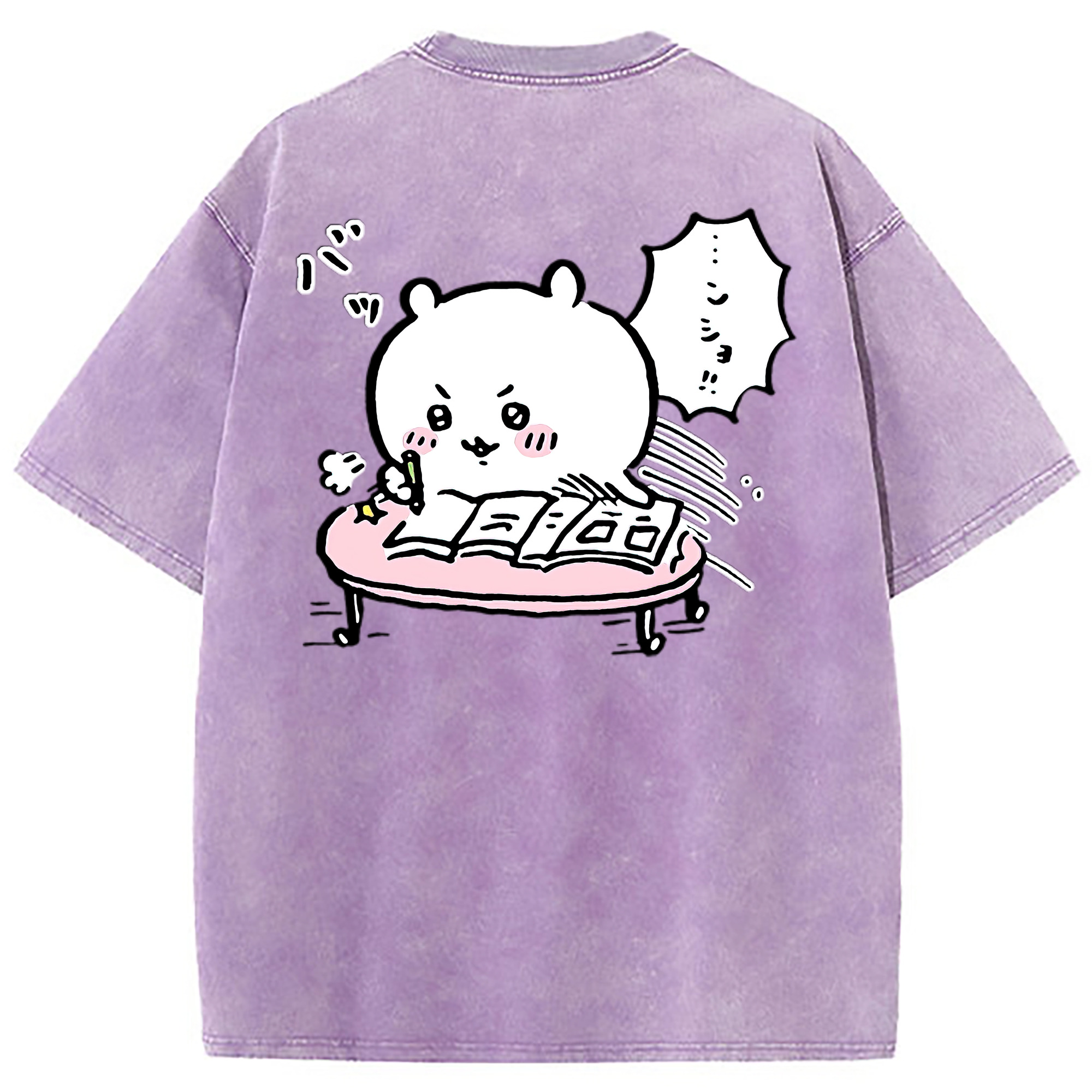 （画像用） ちいかわ ちいかわ Chii-kawa chiikawa 綿100% ヴィンテージ風 半袖Tシャツ（背面プリント）