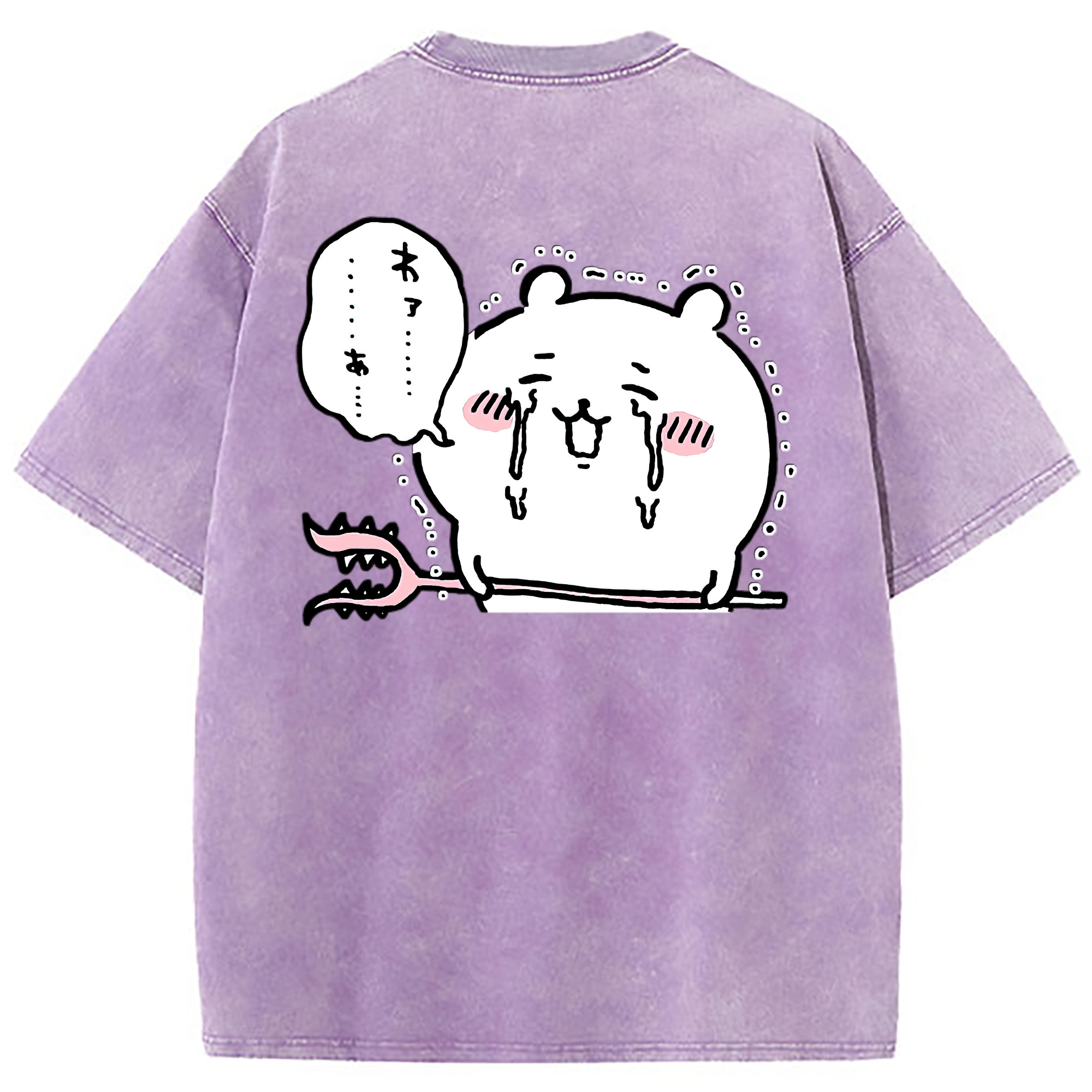 （画像用） ちいかわ ちいかわ Chii-kawa chiikawa 綿100% ヴィンテージ風 半袖Tシャツ（背面プリント）