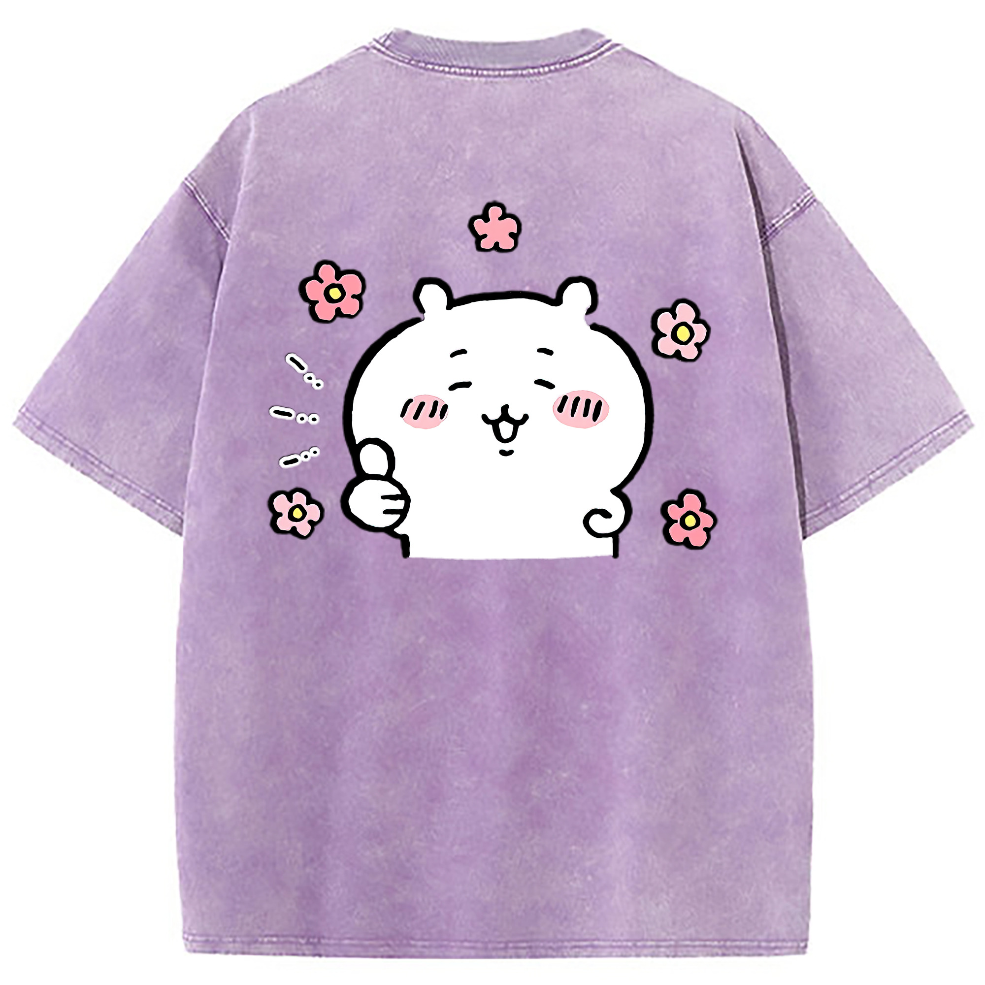 （画像用） ちいかわ ちいかわ Chii-kawa chiikawa 綿100% ヴィンテージ風 半袖Tシャツ（背面プリント）