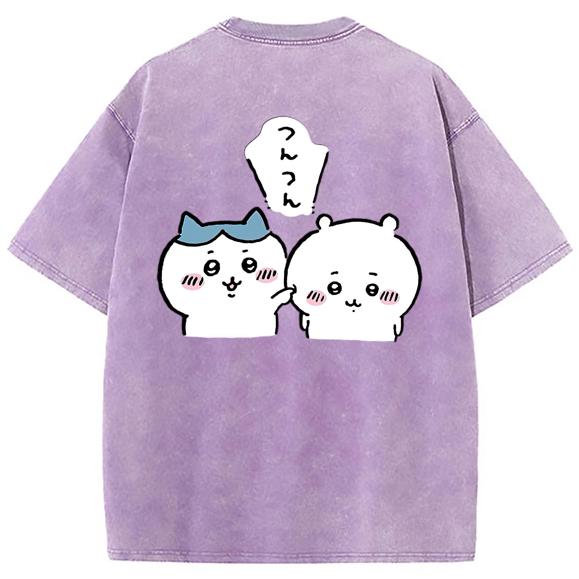 （画像用） ちいかわ ちいかわ Chii-kawa chiikawa 綿100% ヴィンテージ風 半袖Tシャツ（背面プリント）