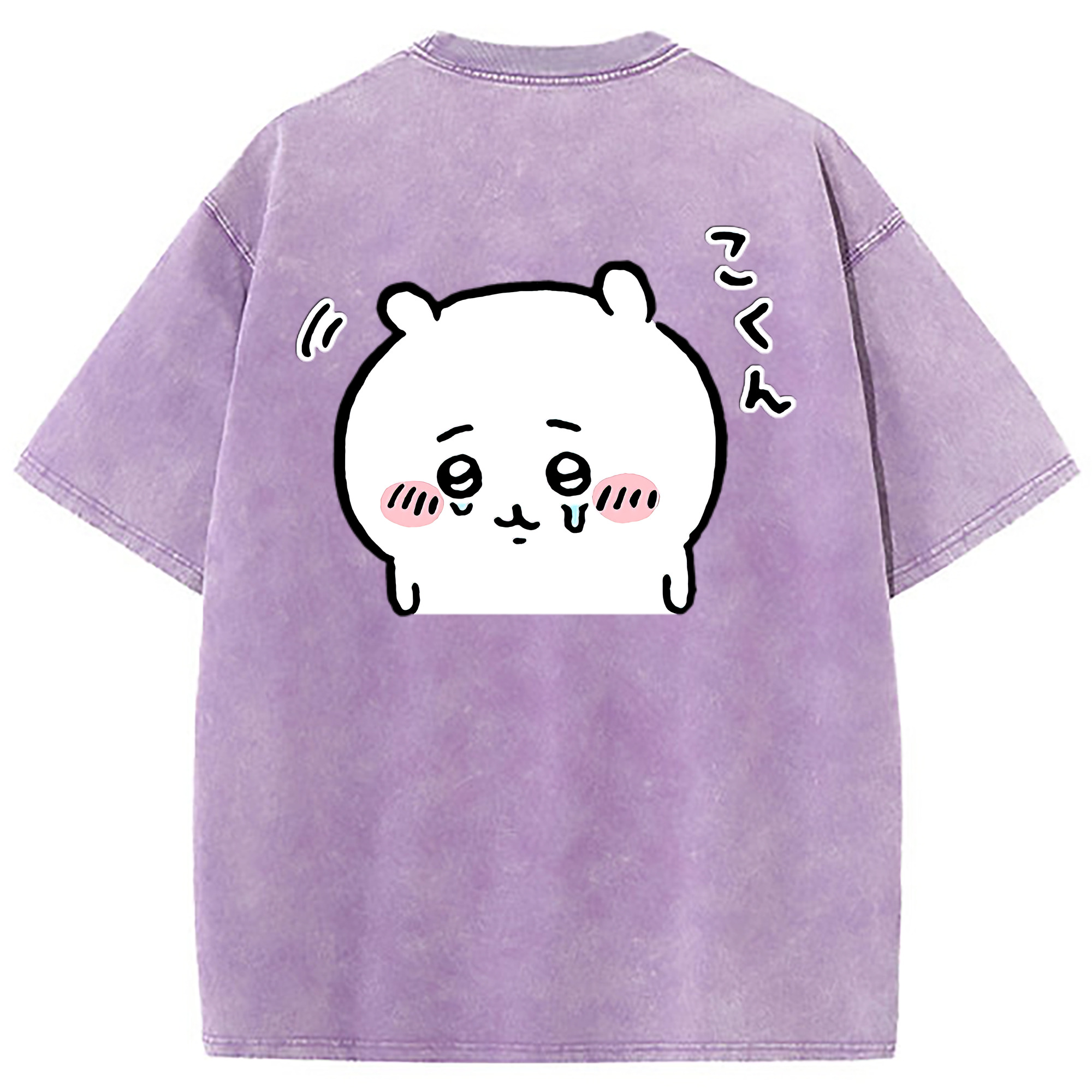 （画像用） ちいかわ ちいかわ Chii-kawa chiikawa 綿100% ヴィンテージ風 半袖Tシャツ（背面プリント）
