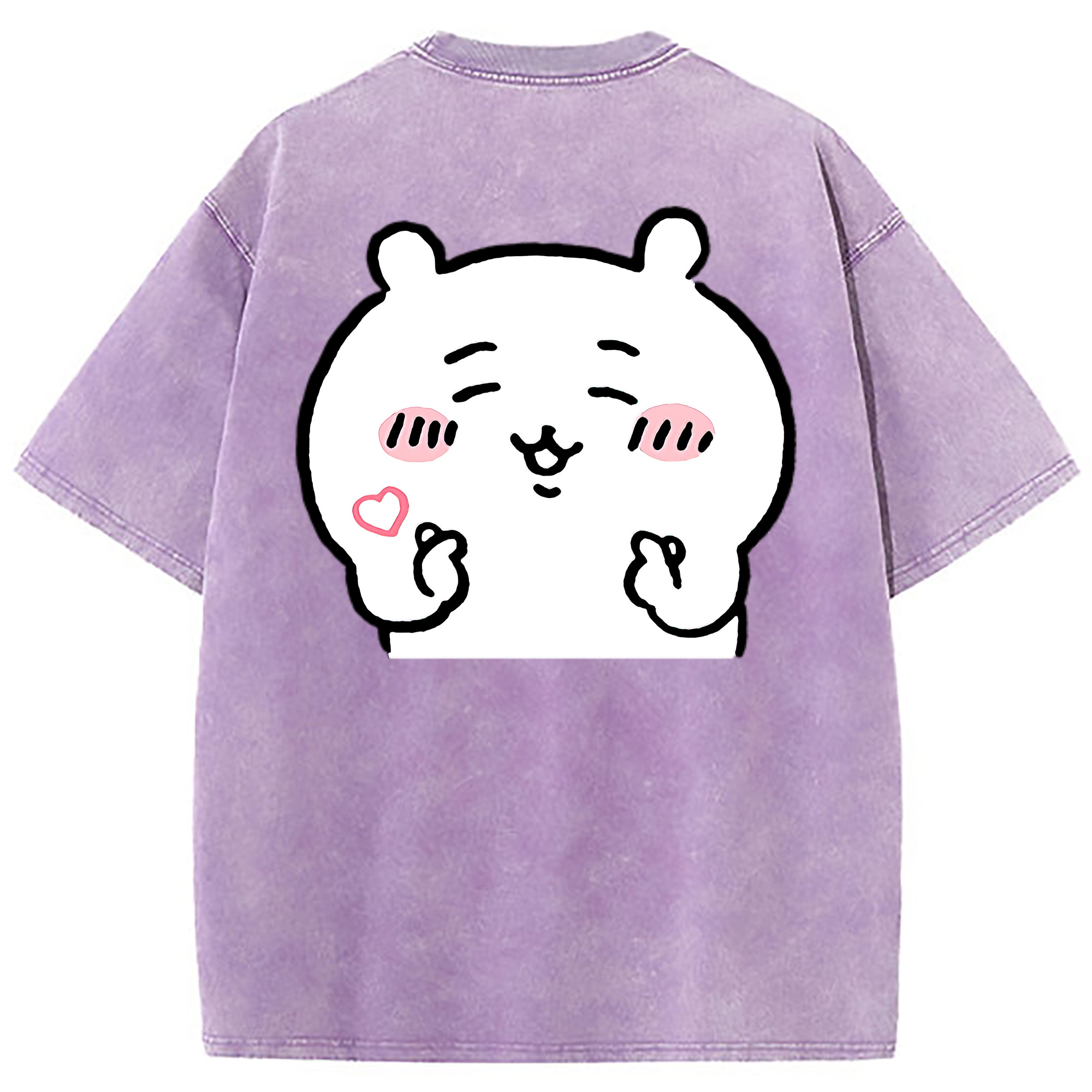 （画像用） ちいかわ ちいかわ Chii-kawa chiikawa 綿100% ヴィンテージ風 半袖Tシャツ（背面プリント）