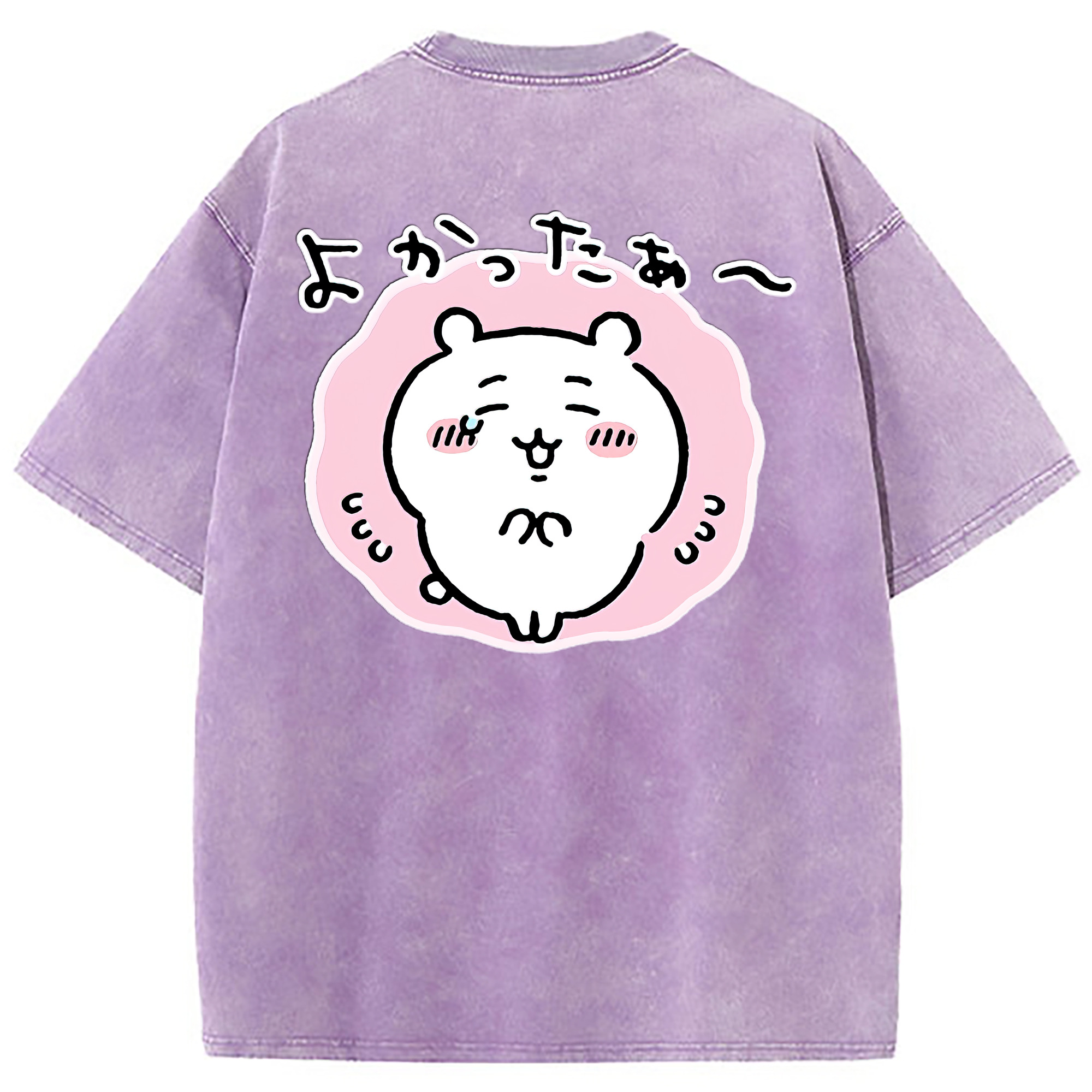 （画像用） ちいかわ ちいかわ Chii-kawa chiikawa 綿100% ヴィンテージ風 半袖Tシャツ（背面プリント）