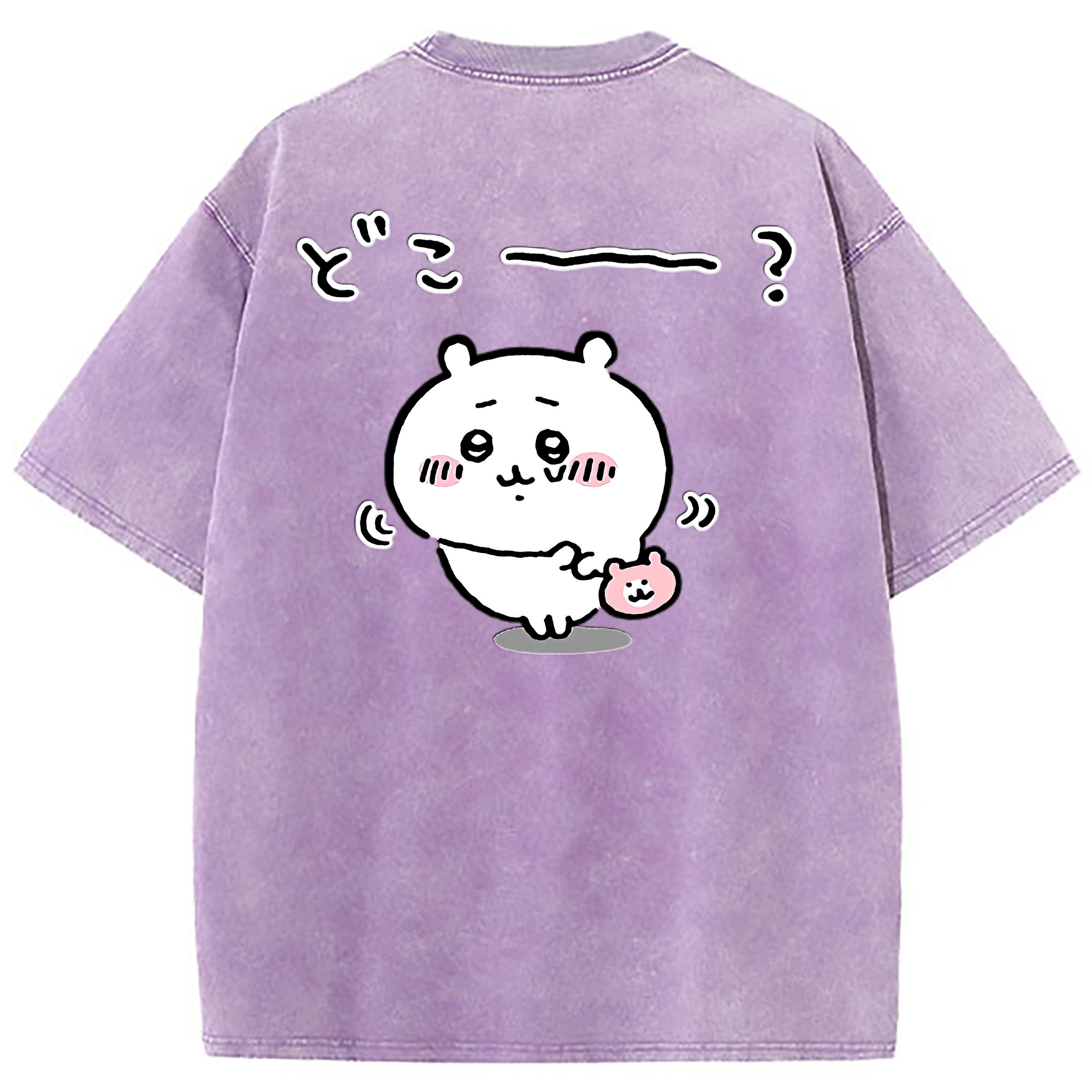 （画像用） ちいかわ ちいかわ Chii-kawa chiikawa 綿100% ヴィンテージ風 半袖Tシャツ（背面プリント）