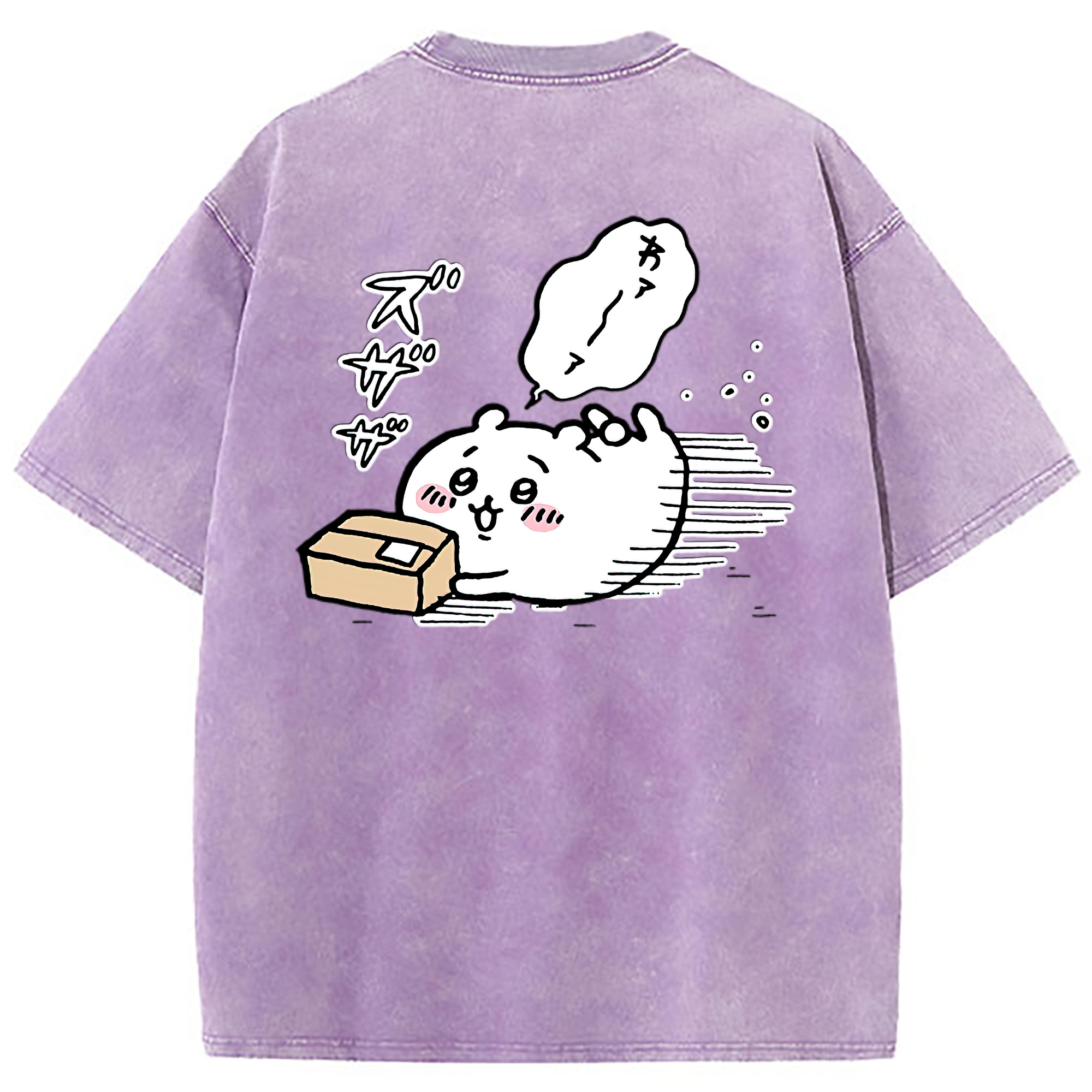 （画像用） ちいかわ ちいかわ Chii-kawa chiikawa 綿100% ヴィンテージ風 半袖Tシャツ（背面プリント）