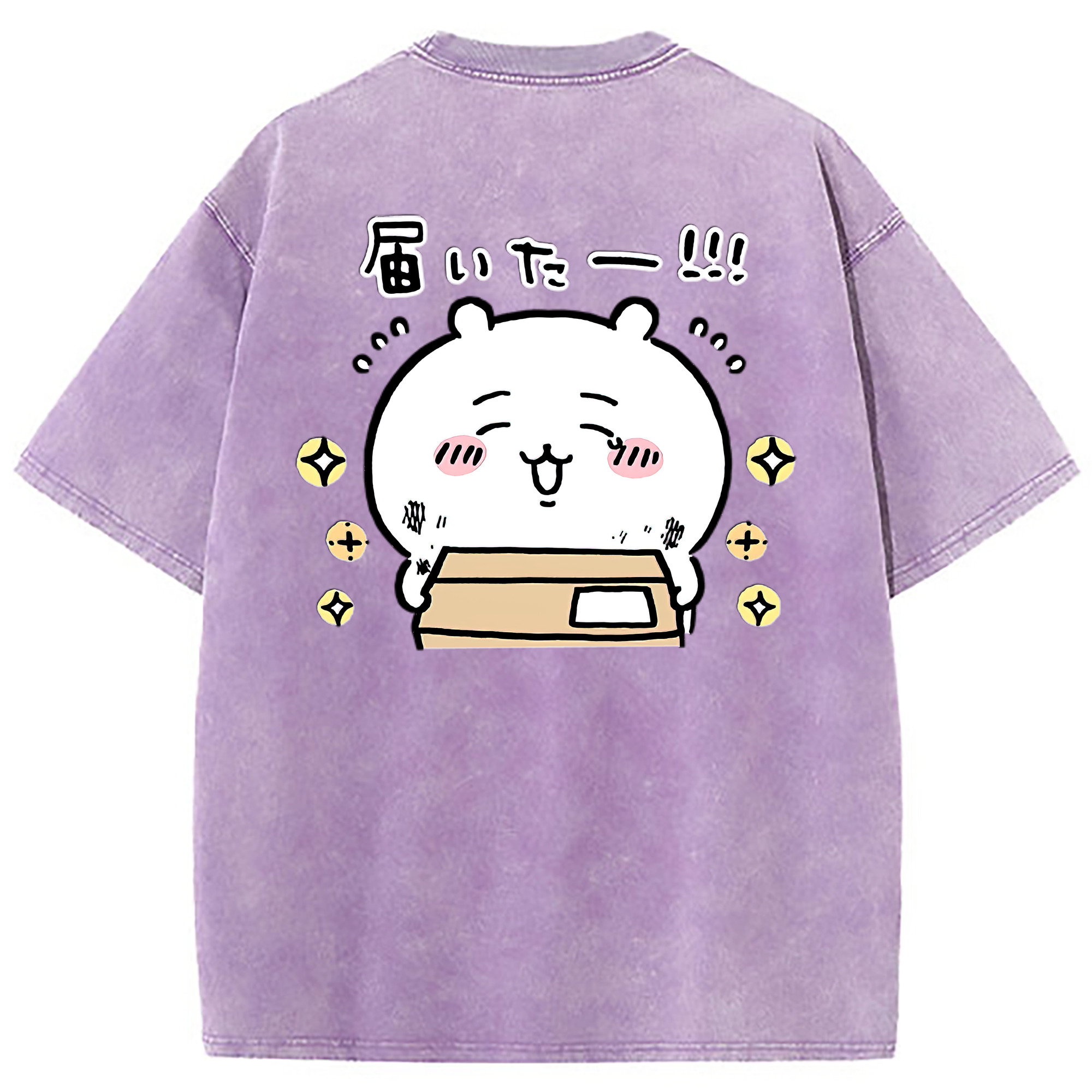 （画像用） ちいかわ ちいかわ Chii-kawa chiikawa 綿100% ヴィンテージ風 半袖Tシャツ（背面プリント）
