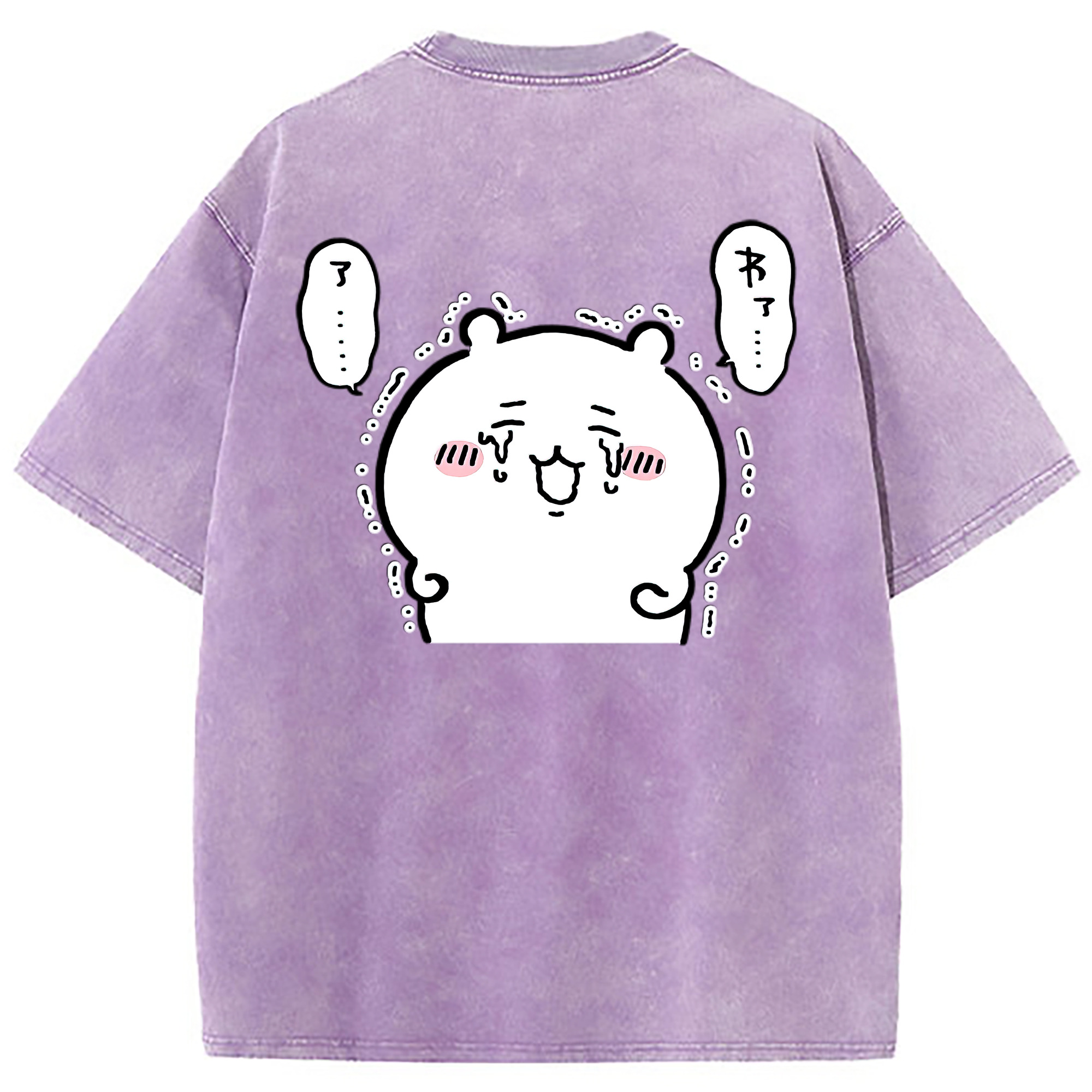 （画像用） ちいかわ ちいかわ Chii-kawa chiikawa 綿100% ヴィンテージ風 半袖Tシャツ（背面プリント）