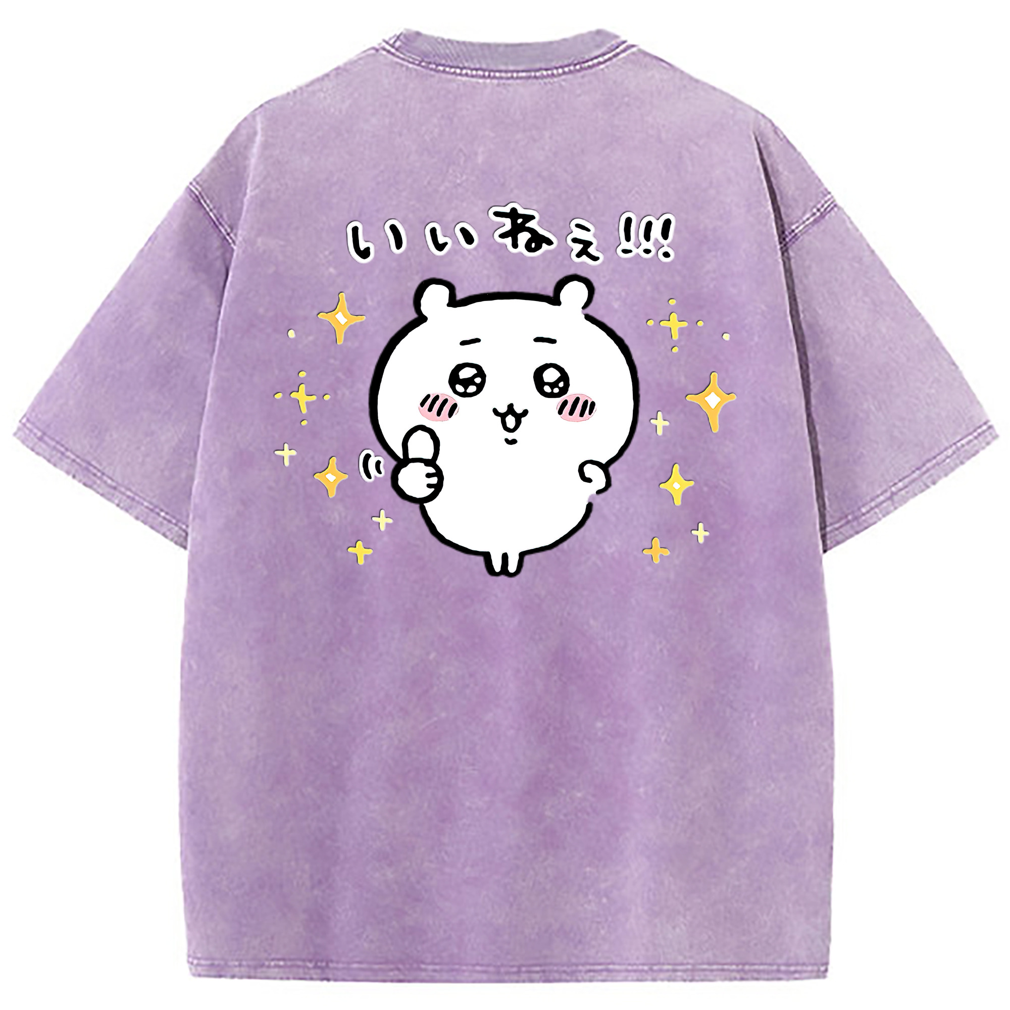 （画像用） ちいかわ ちいかわ Chii-kawa chiikawa 綿100% ヴィンテージ風 半袖Tシャツ（背面プリント）