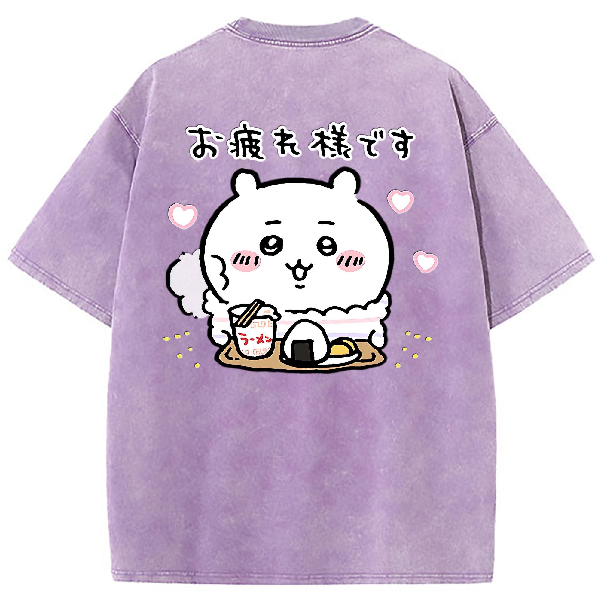 （画像用） ちいかわ ちいかわ Chii-kawa chiikawa 綿100% ヴィンテージ風 半袖Tシャツ（背面プリント）