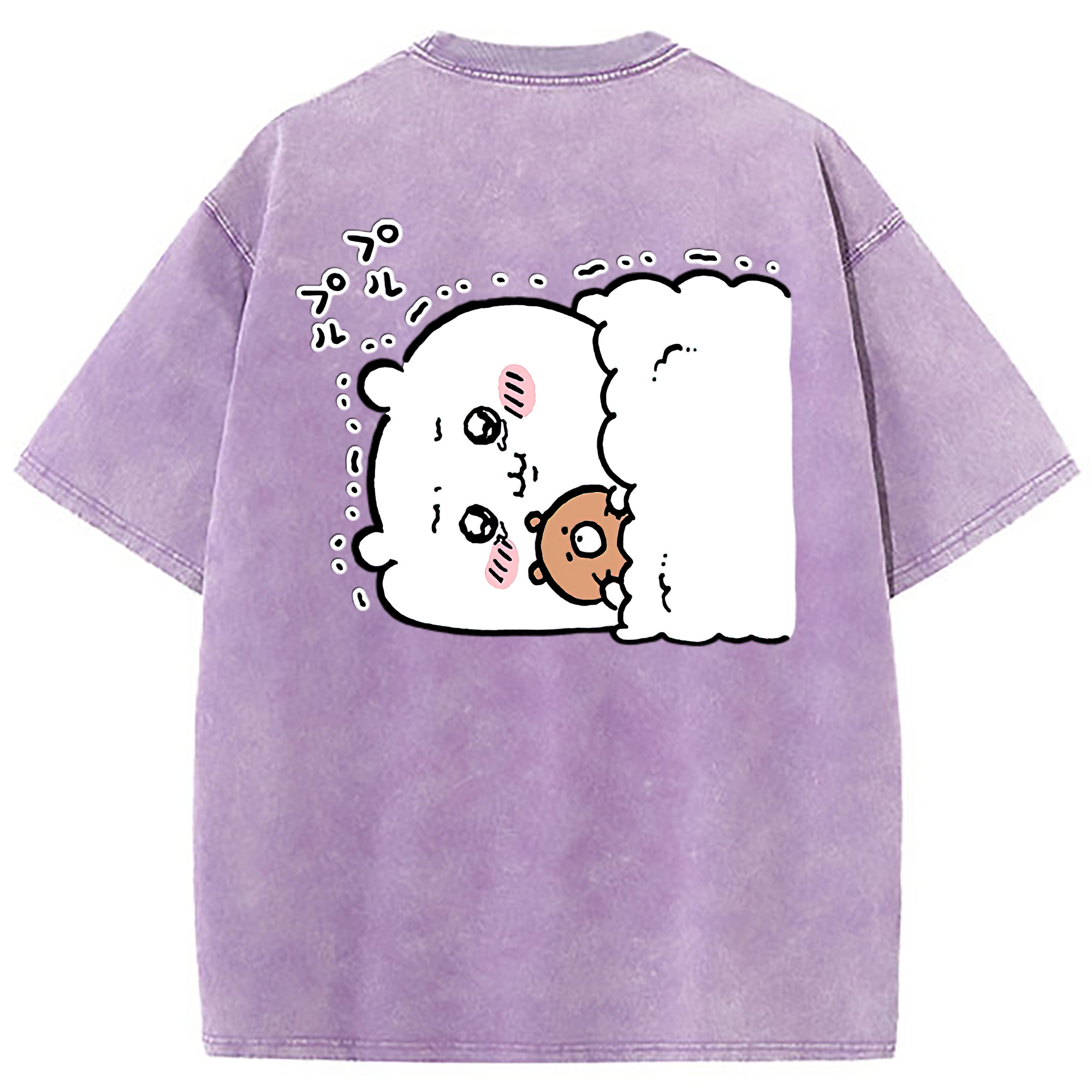 （画像用） ちいかわ ちいかわ Chii-kawa chiikawa 綿100% ヴィンテージ風 半袖Tシャツ（背面プリント）