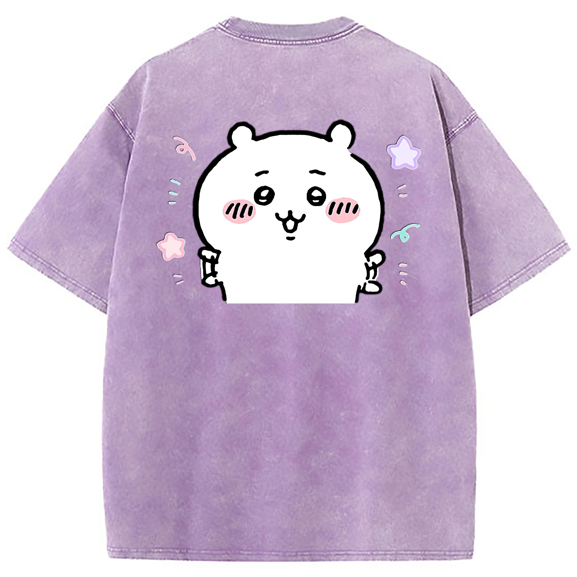 （画像用） ちいかわ ちいかわ Chii-kawa chiikawa 綿100% ヴィンテージ風 半袖Tシャツ（背面プリント）