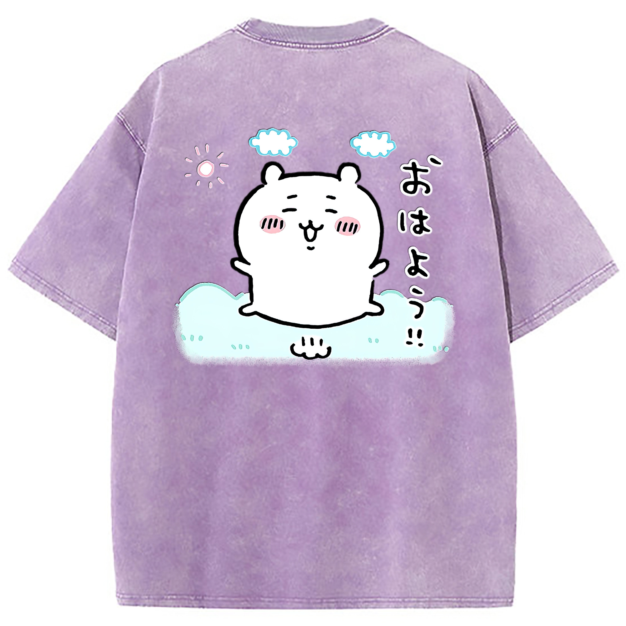 （画像用） ちいかわ ちいかわ Chii-kawa chiikawa 綿100% ヴィンテージ風 半袖Tシャツ（背面プリント）