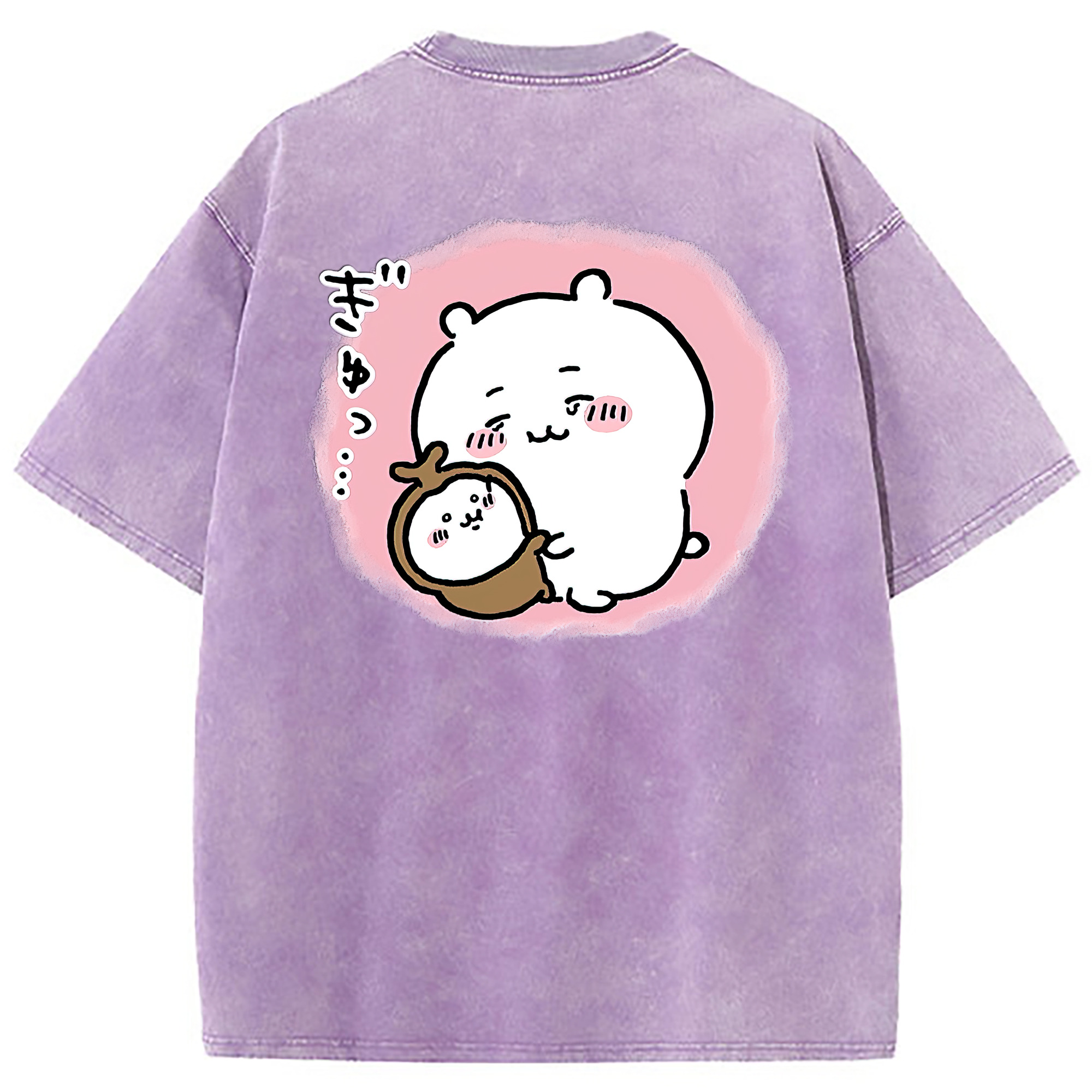 （画像用） ちいかわ ちいかわ Chii-kawa chiikawa 綿100% ヴィンテージ風 半袖Tシャツ（背面プリント）