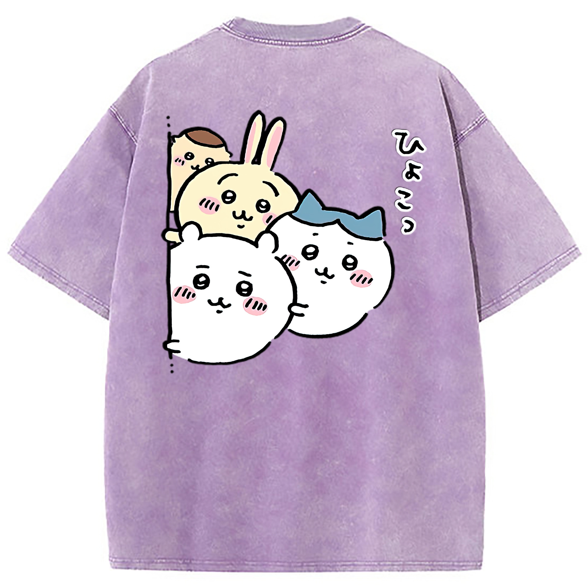 （画像用） ちいかわ ちいかわ Chii-kawa chiikawa 綿100% ヴィンテージ風 半袖Tシャツ（背面プリント）