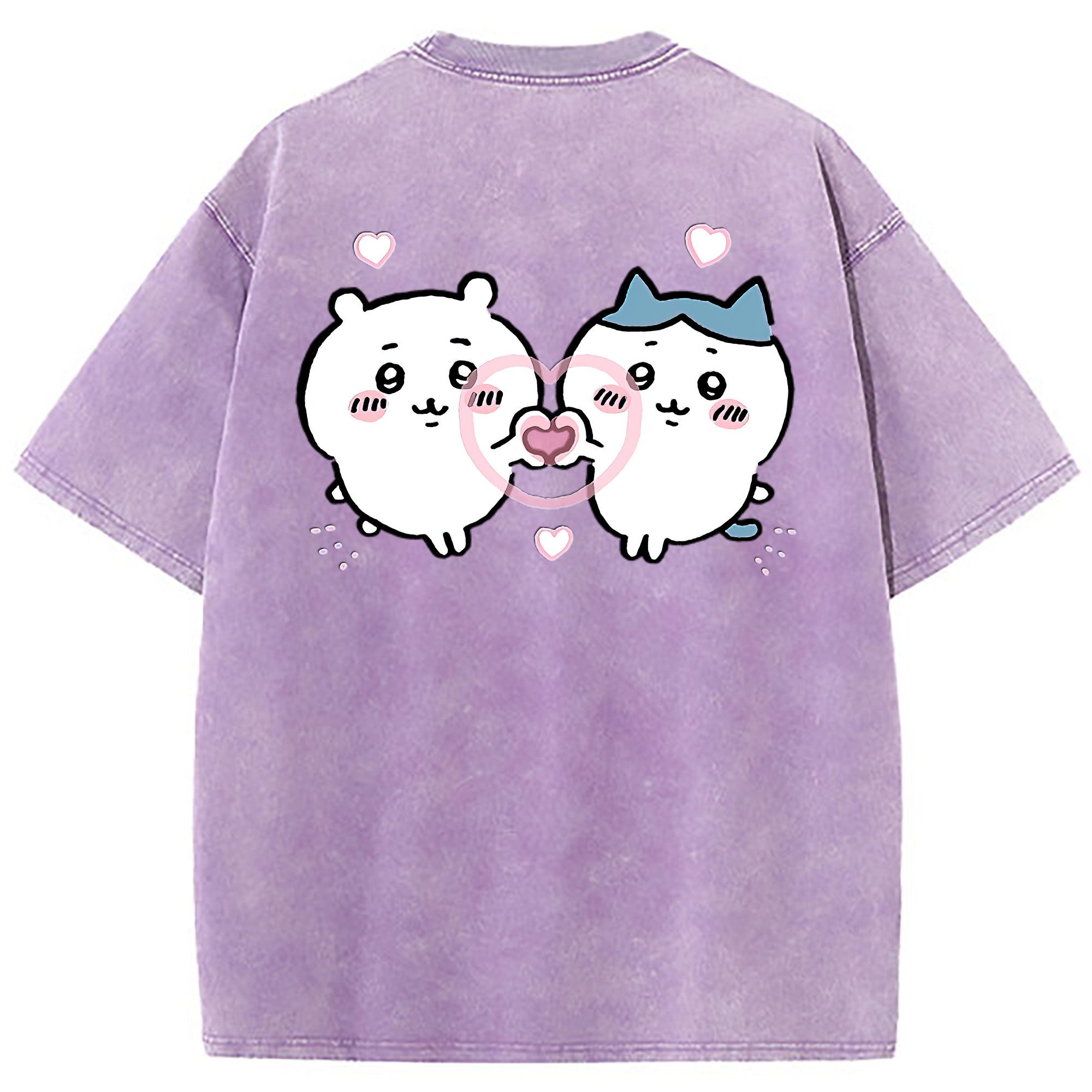 （画像用） ちいかわ ちいかわ Chii-kawa chiikawa 綿100% ヴィンテージ風 半袖Tシャツ（背面プリント）