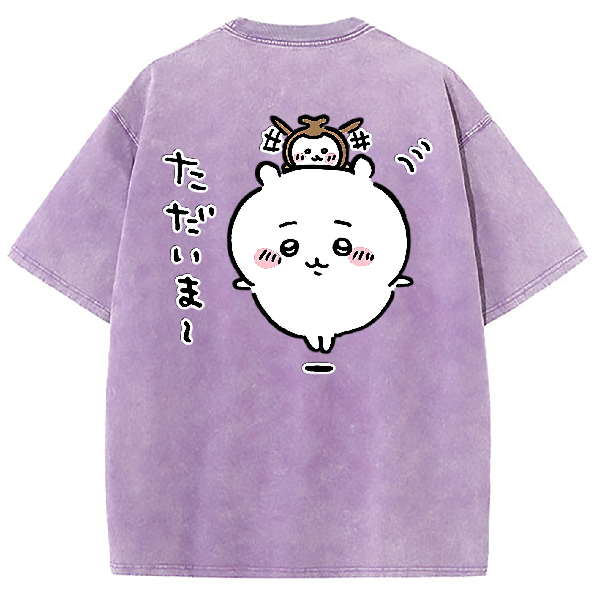 （画像用） ちいかわ ちいかわ Chii-kawa chiikawa 綿100% ヴィンテージ風 半袖Tシャツ（背面プリント）