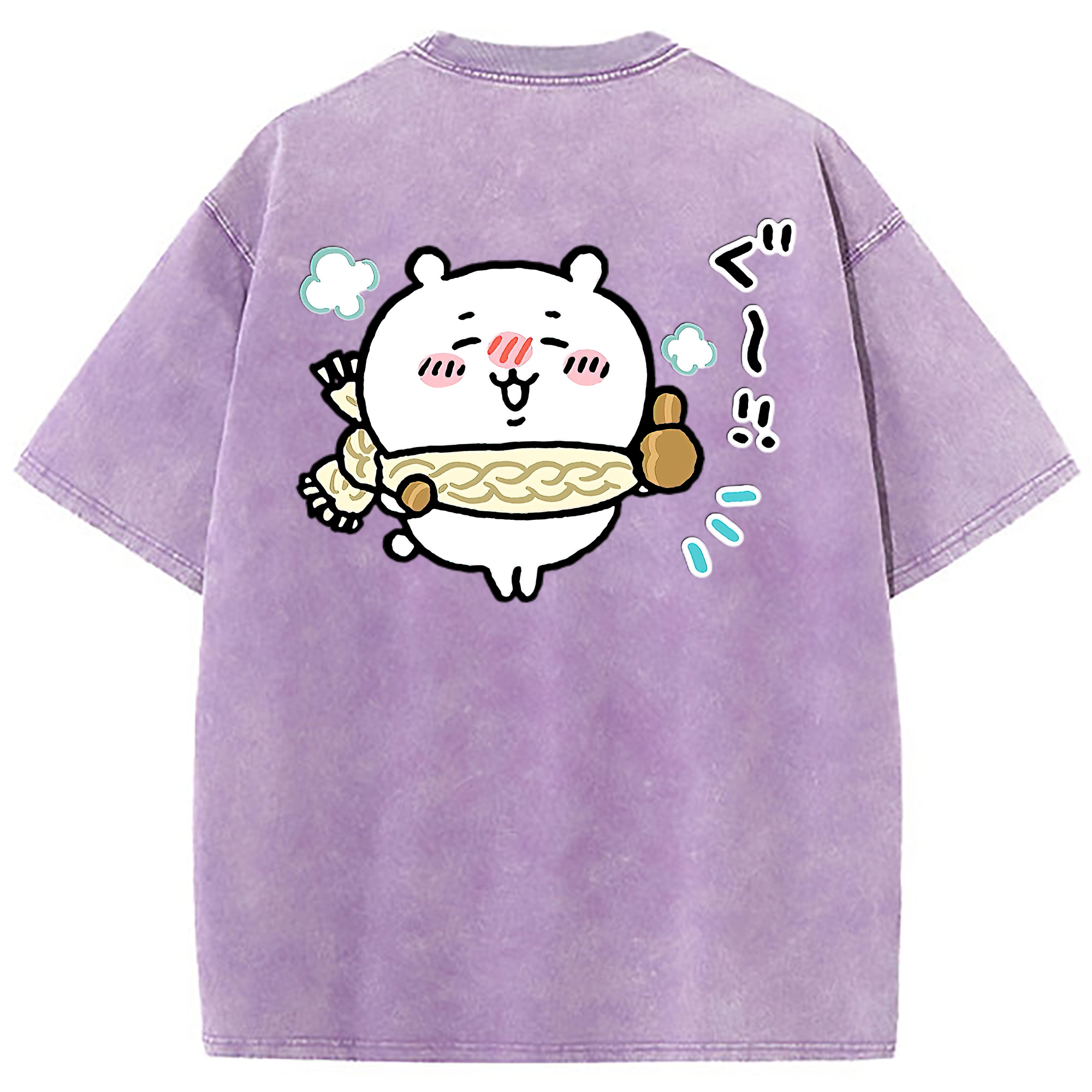 （画像用） ちいかわ ちいかわ Chii-kawa chiikawa 綿100% ヴィンテージ風 半袖Tシャツ（背面プリント）