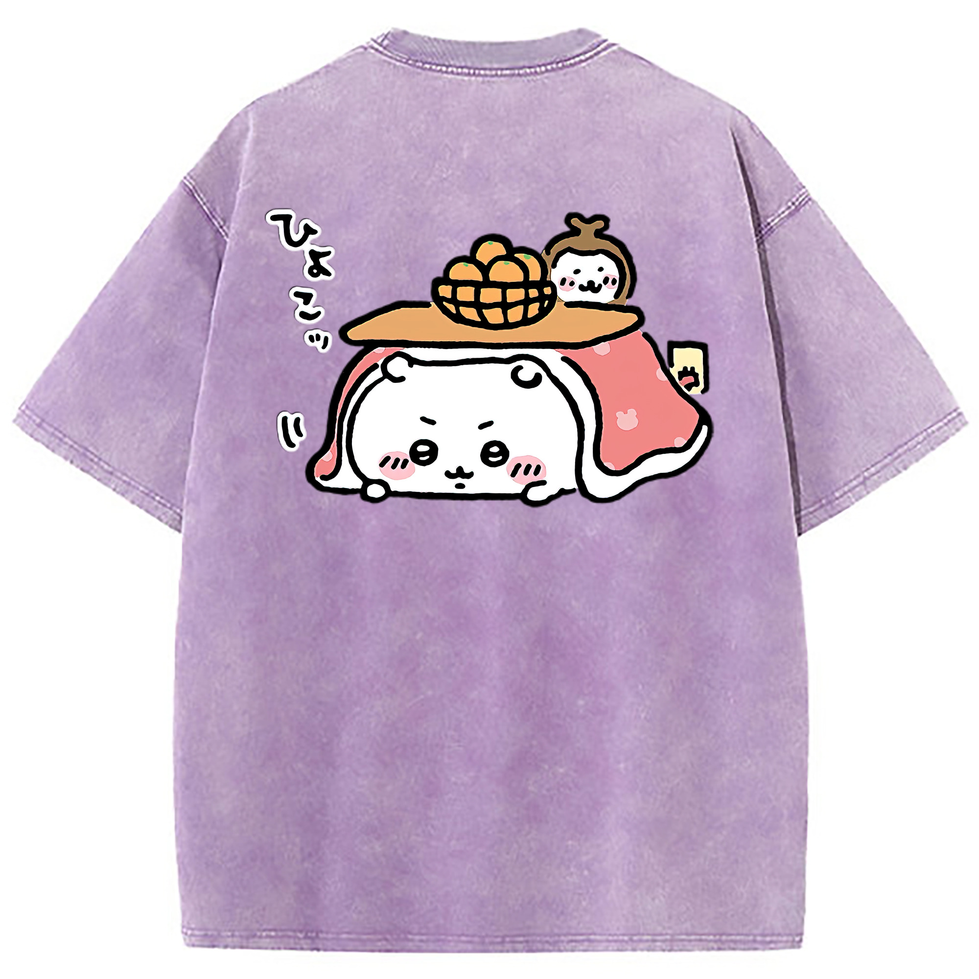 （画像用） ちいかわ ちいかわ Chii-kawa chiikawa 綿100% ヴィンテージ風 半袖Tシャツ（背面プリント）