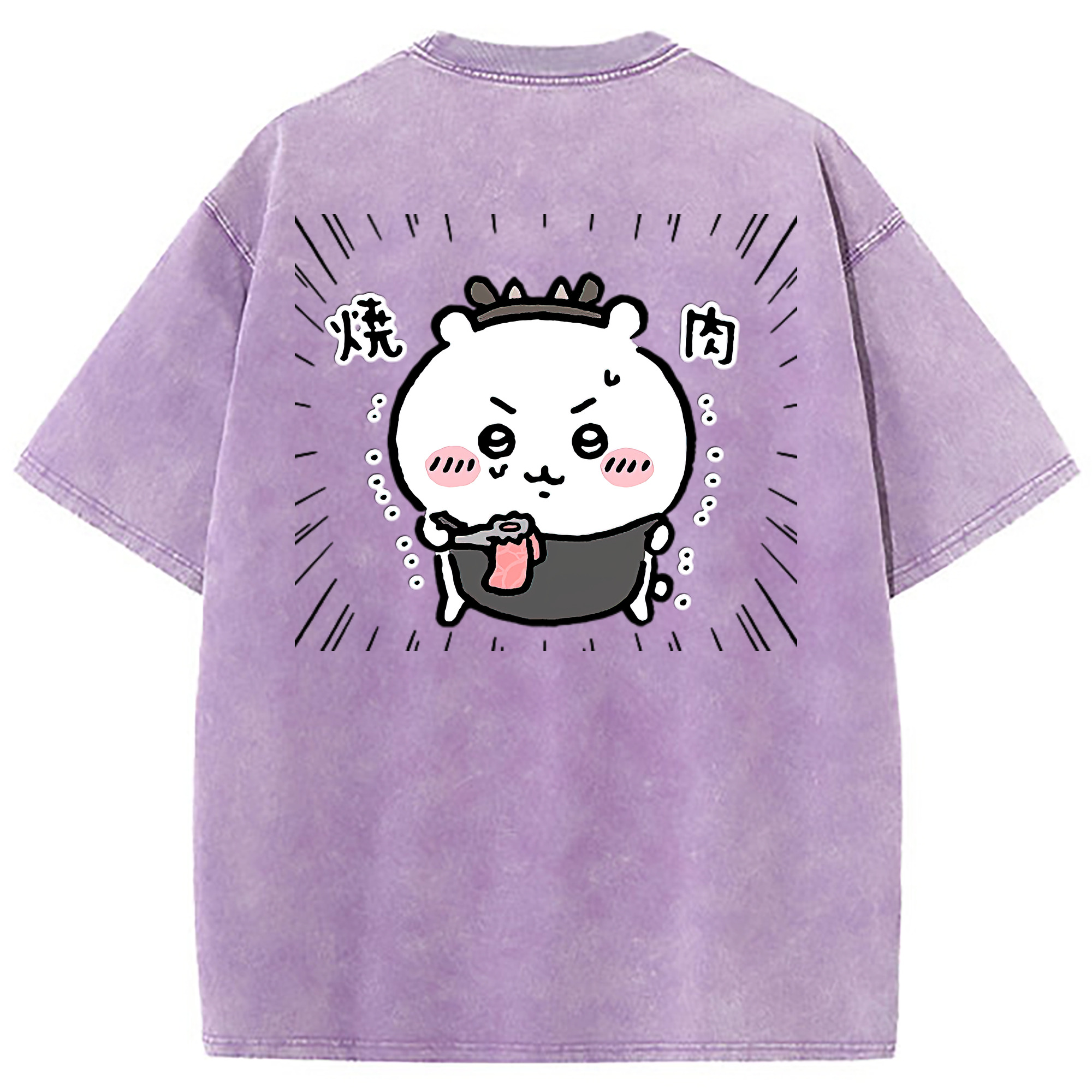 （画像用） ちいかわ ちいかわ Chii-kawa chiikawa 綿100% ヴィンテージ風 半袖Tシャツ（背面プリント）