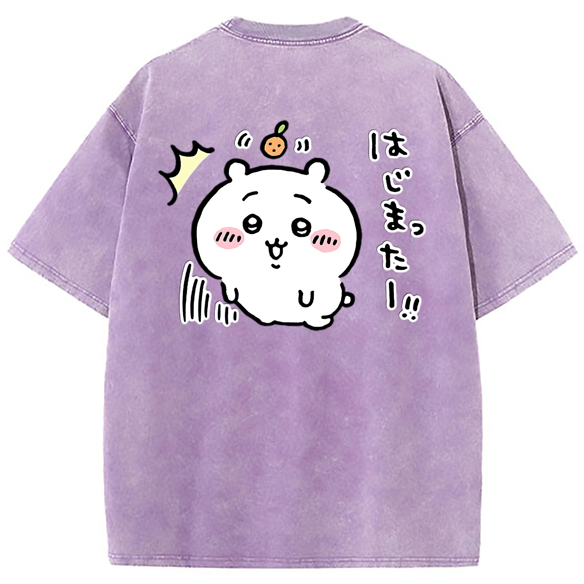 （画像用） ちいかわ ちいかわ Chii-kawa chiikawa 綿100% ヴィンテージ風 半袖Tシャツ（背面プリント）
