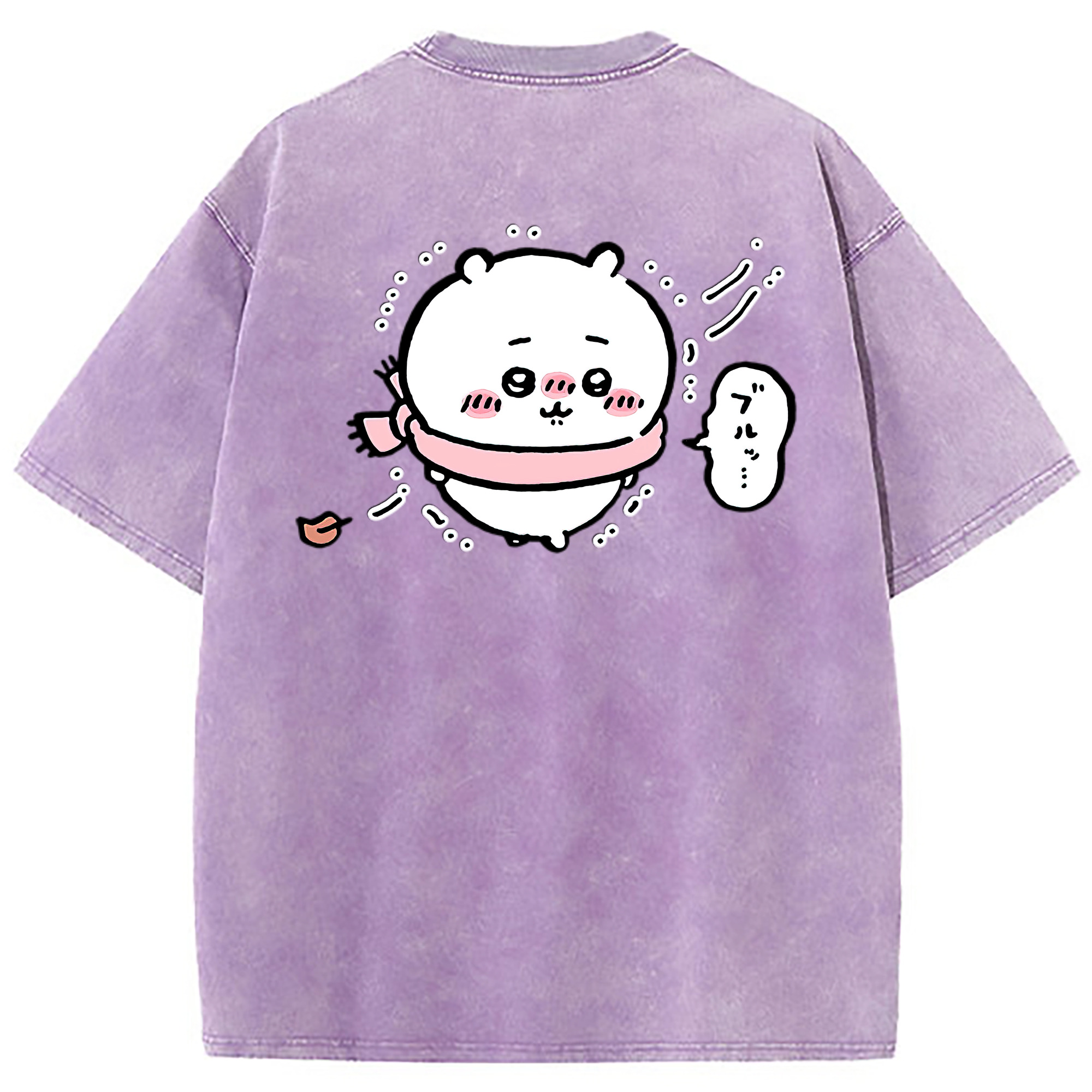 （画像用） ちいかわ ちいかわ Chii-kawa chiikawa 綿100% ヴィンテージ風 半袖Tシャツ（背面プリント）