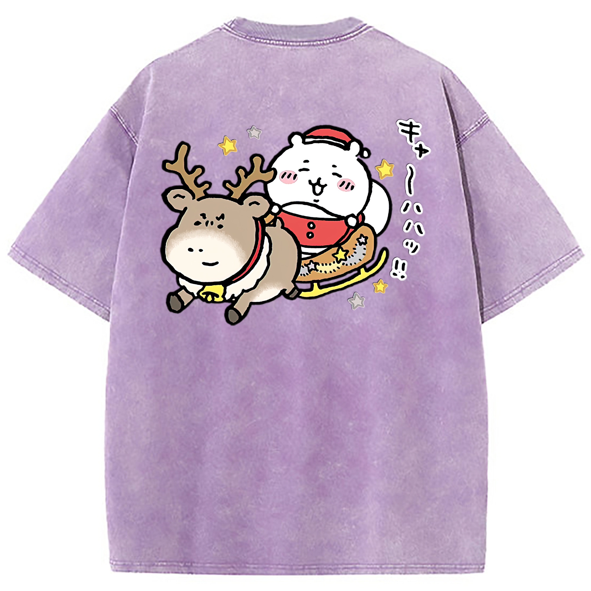 （画像用） ちいかわ ちいかわ Chii-kawa chiikawa 綿100% ヴィンテージ風 半袖Tシャツ（背面プリント）