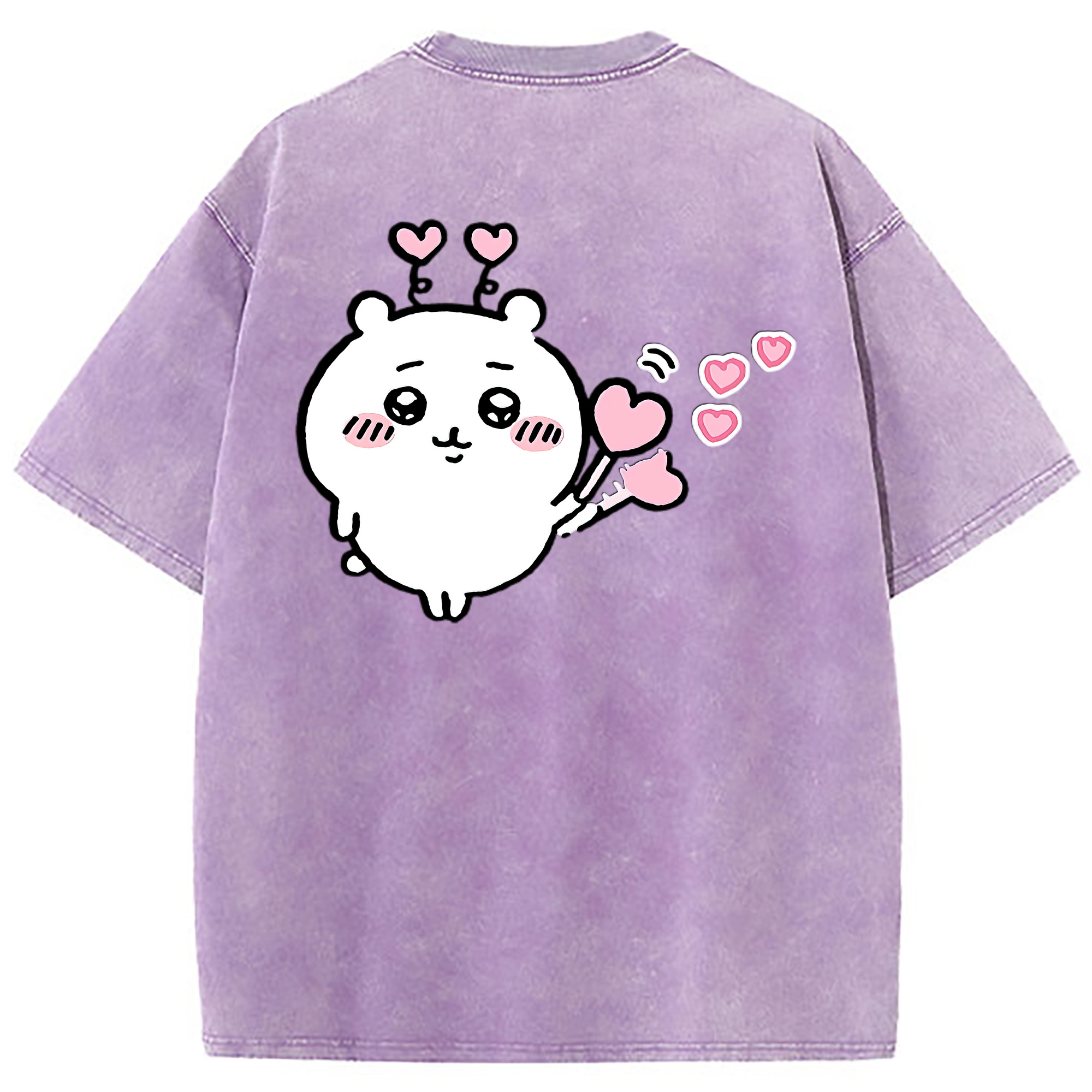 （画像用） ちいかわ ちいかわ Chii-kawa chiikawa 綿100% ヴィンテージ風 半袖Tシャツ（背面プリント）