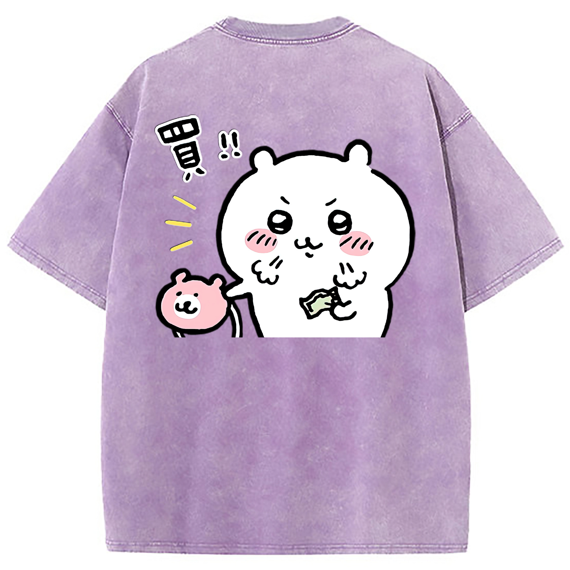 （画像用） ちいかわ ちいかわ Chii-kawa chiikawa 綿100% ヴィンテージ風 半袖Tシャツ（背面プリント）