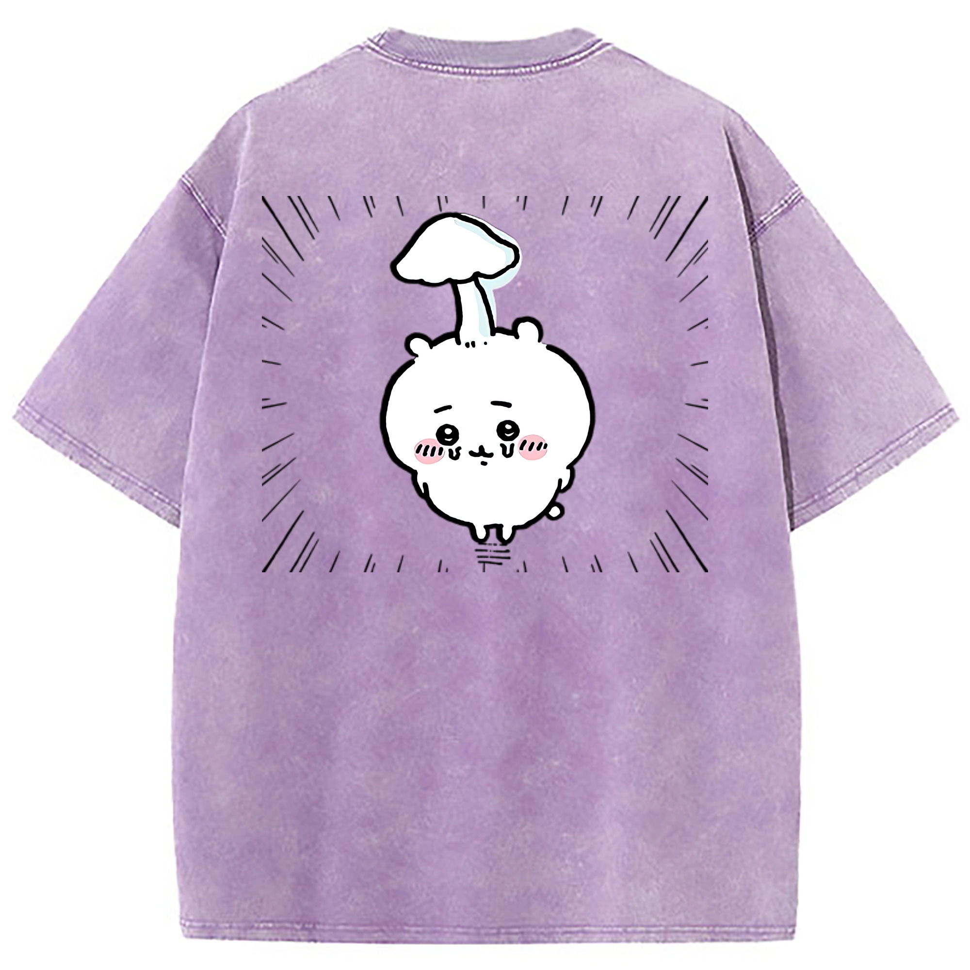 （画像用） ちいかわ ちいかわ Chii-kawa chiikawa 綿100% ヴィンテージ風 半袖Tシャツ（背面プリント）