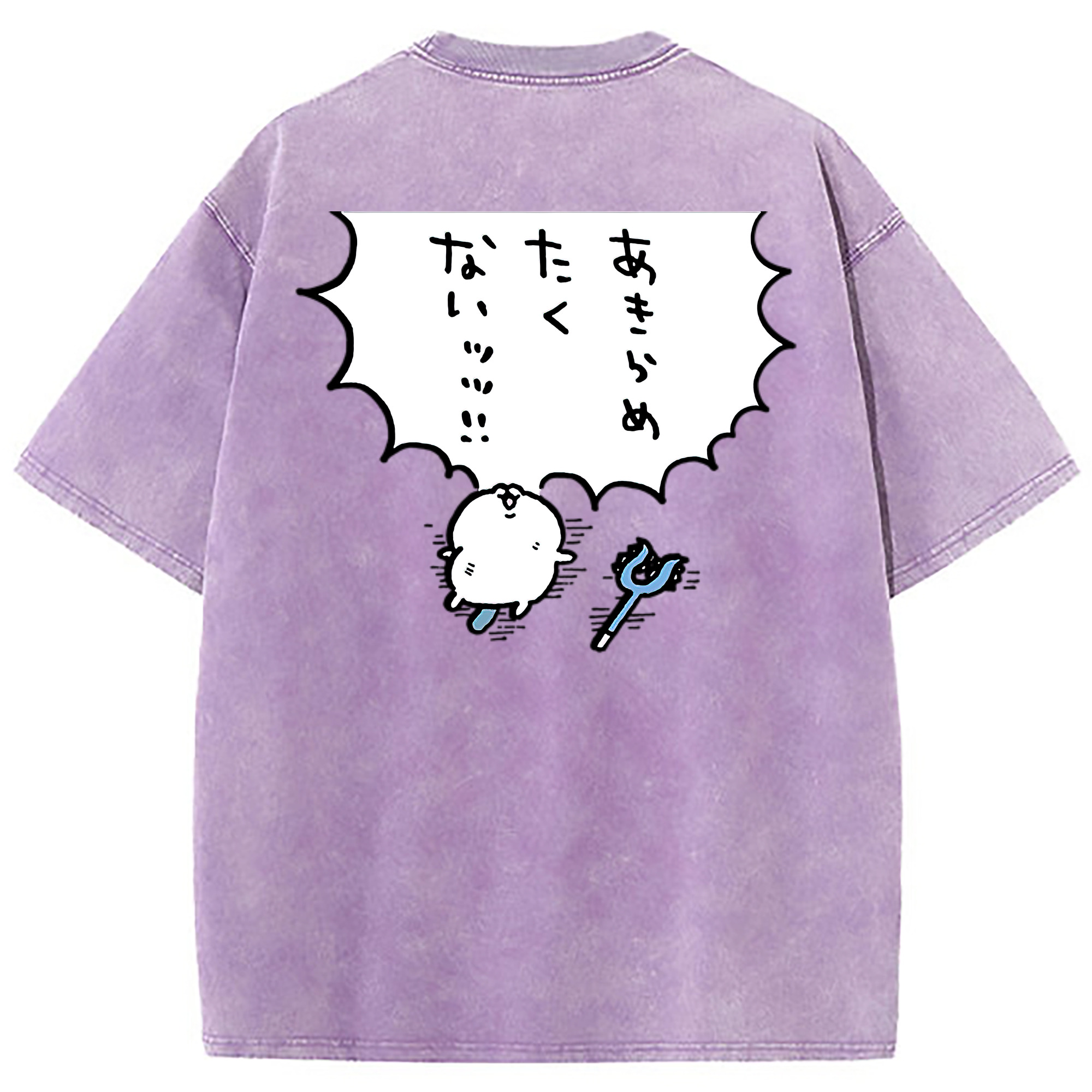 （画像用） ちいかわ ちいかわ Chii-kawa chiikawa 綿100% ヴィンテージ風 半袖Tシャツ（背面プリント）