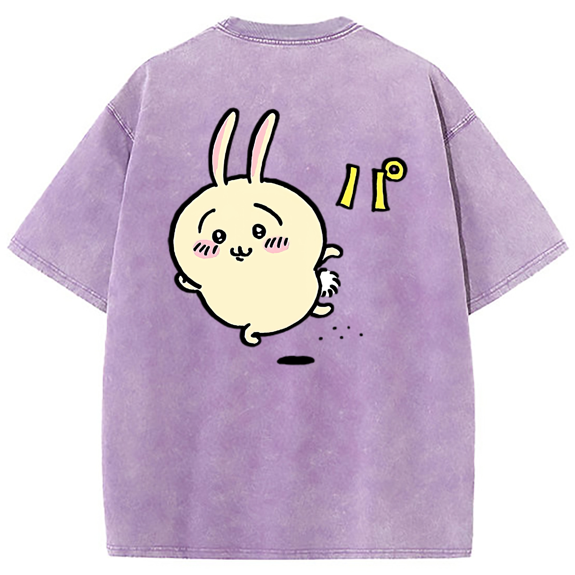 （画像用） ちいかわ うさぎ Chii-kawa usagi 綿100% ヴィンテージ風 半袖Tシャツ（背面プリント）