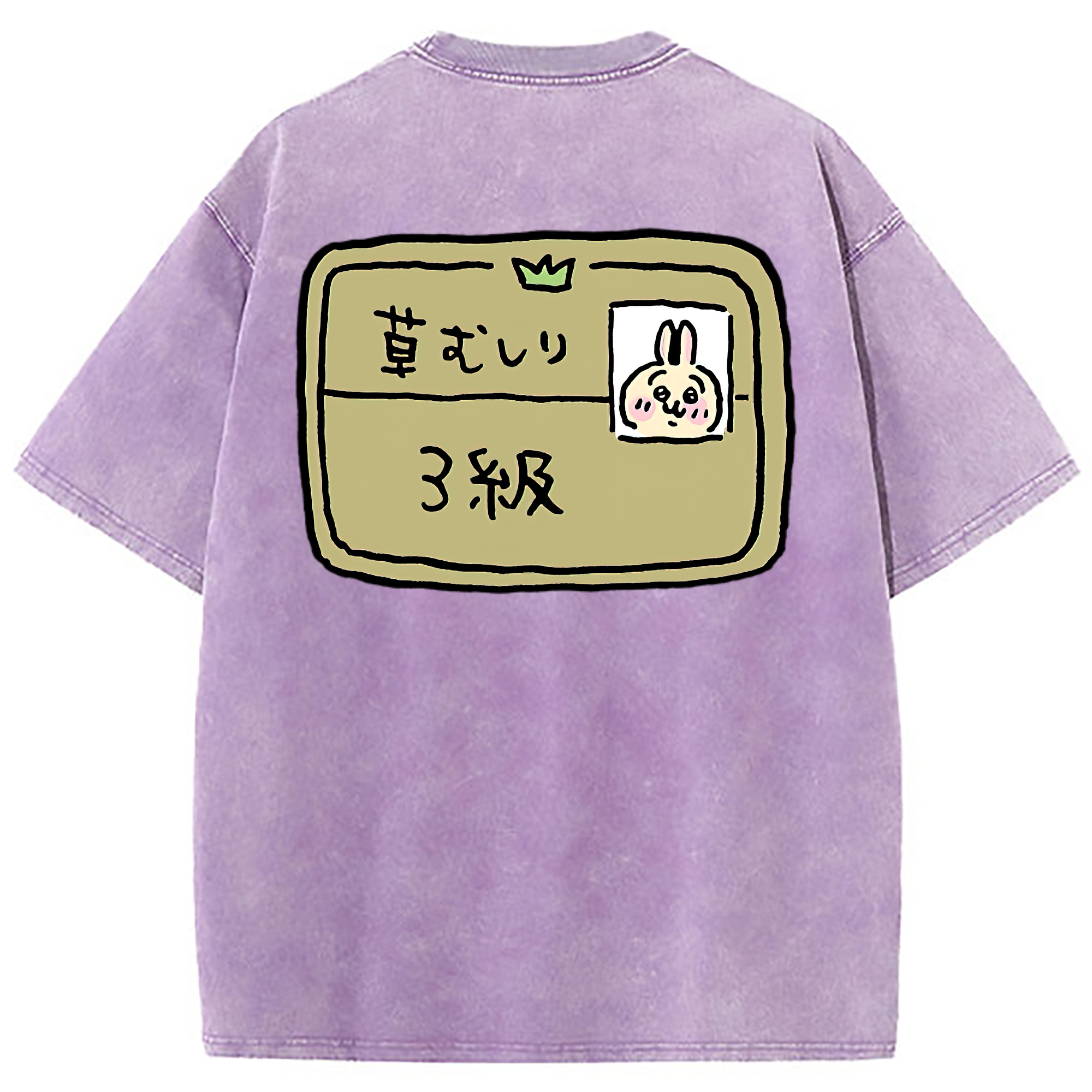 （画像用） ちいかわ うさぎ Chii-kawa usagi 綿100% ヴィンテージ風 半袖Tシャツ（背面プリント）